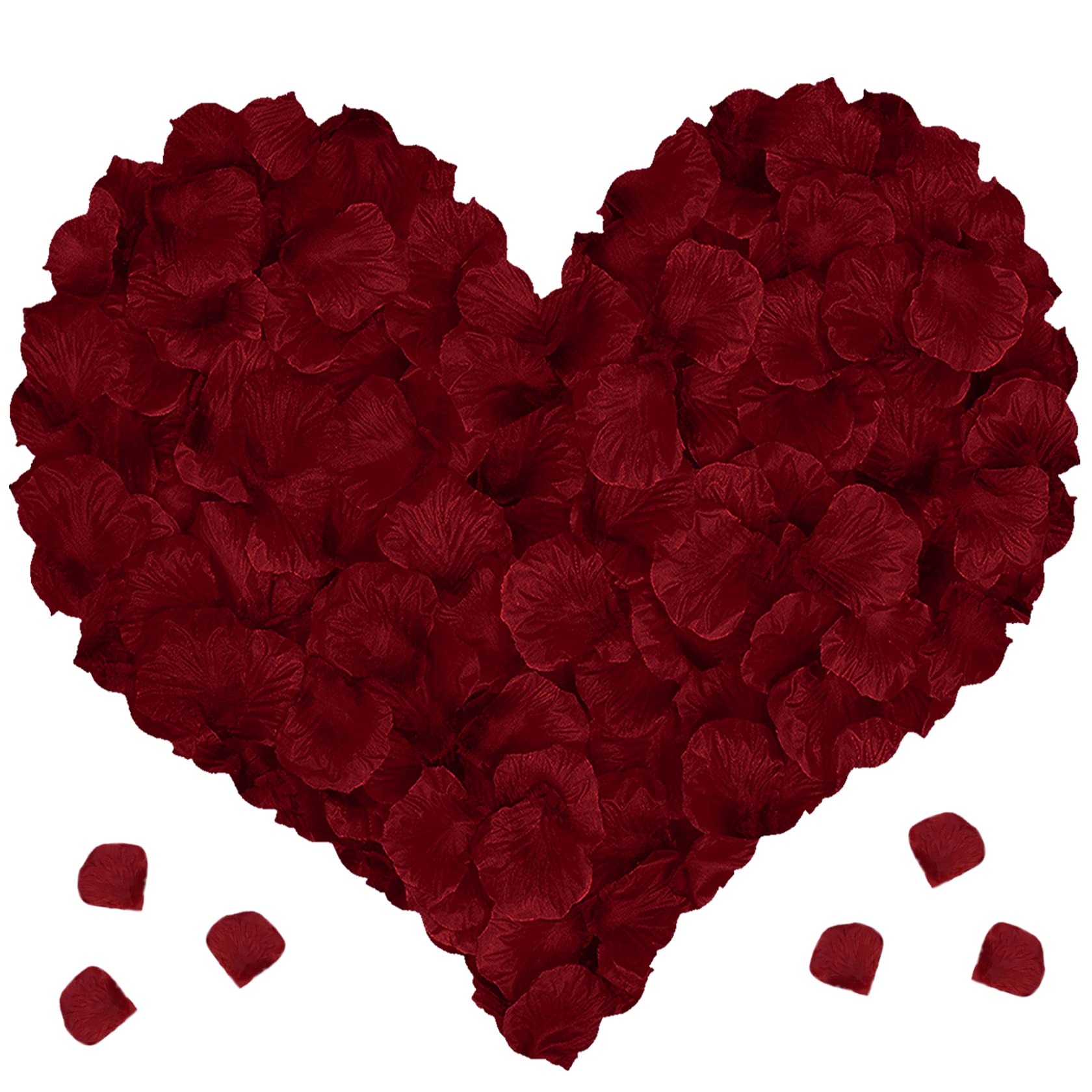 2400 PCS Wine Red Artificial Silk Rose Petals - Fake Flower Petals for Wedding, Valentine's Day, Romantic Night & Home Decor - Perfect for Table Scatter, Aisle Decor, Bed Decoration