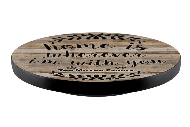 Custom Lazy Susan Turntable - Handcrafted in USA - 3 Sizes for Kitchen, Dining Table & Office Organization - Personalized Spinning Tray for Home Decor & Entertaining