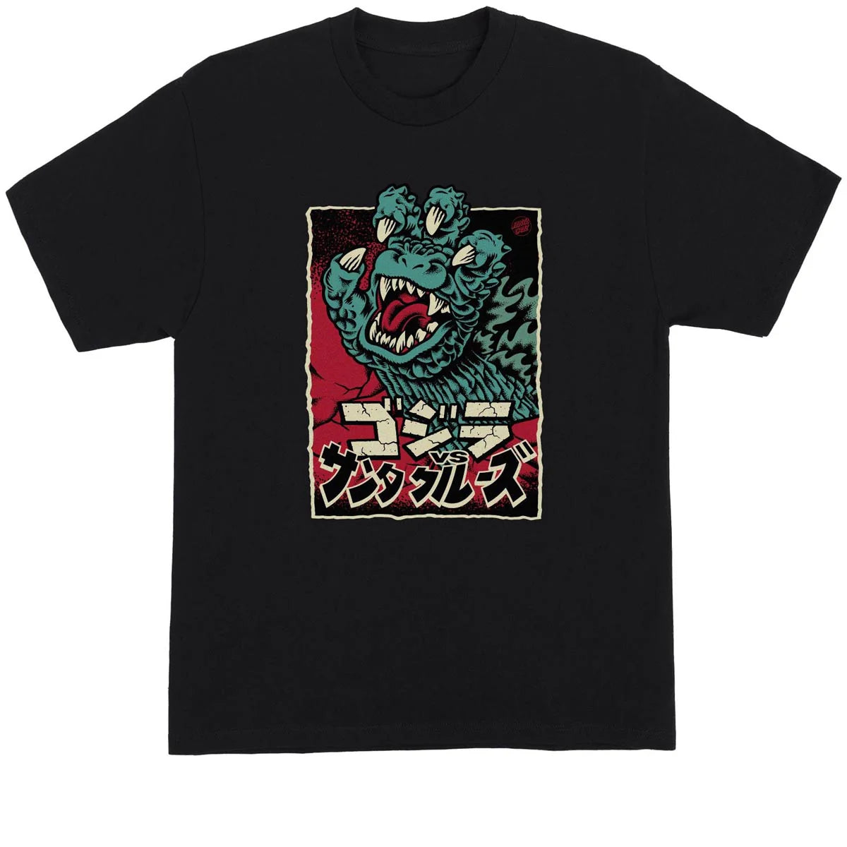 Santa Cruz Godzilla Graphic T-Shirt for Men - Black Cotton Tee with Front Print | Casual Streetwear for Skateboarding & Urban Fashion