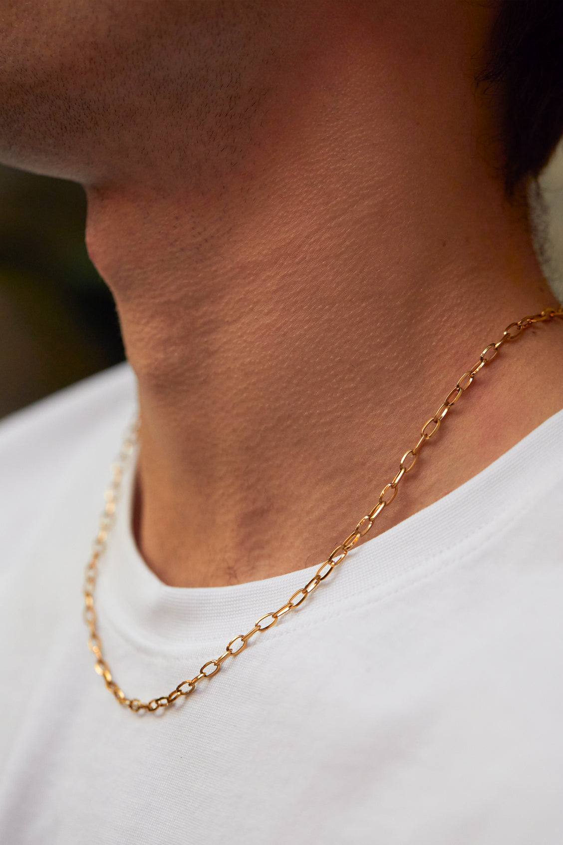 Stylish Men's Paperclip Chain Necklace - 18K Gold Plated Stainless Steel Trendy Hip Hop Jewelry for Casual Wear & Gifts