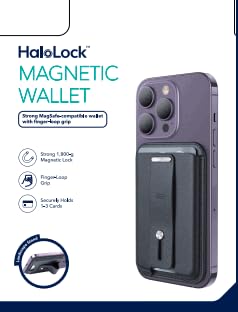ESR Magnetic Wallet for iPhone 16/15/14/13/12 Series (Not for 13/12 Mini) - Slim 3-Card Holder with Vegan Leather & Secure-Grip Finger Loop | Compatible with MagSafe | Perfect for Everyday Carry, Travel & Contactless Payments (Black)