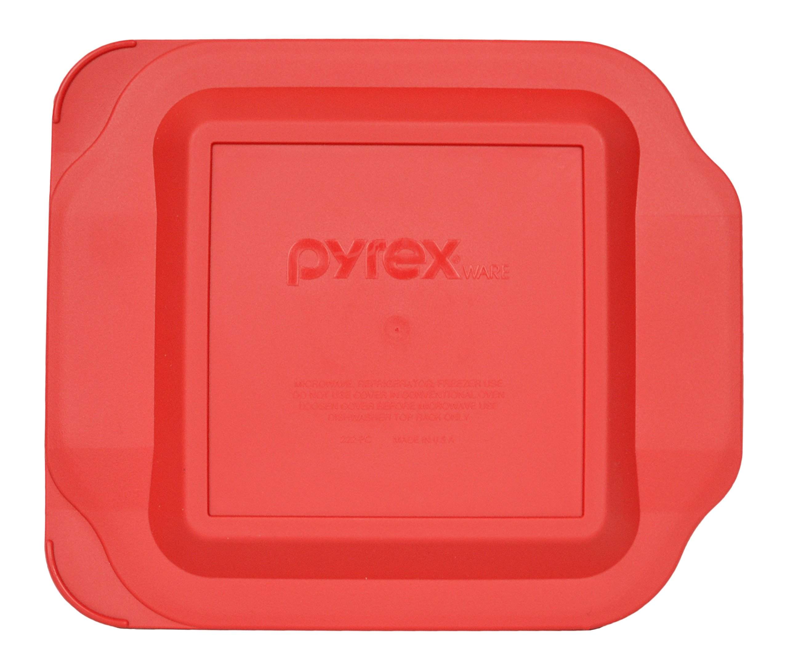 Pyrex 2-Pack 222 Square Glass Baking Dishes with 2 Red Lids - Oven Safe, Microwave Safe, Freezer Safe - Perfect for Casseroles, Brownies & Meal Prep - Made in USA