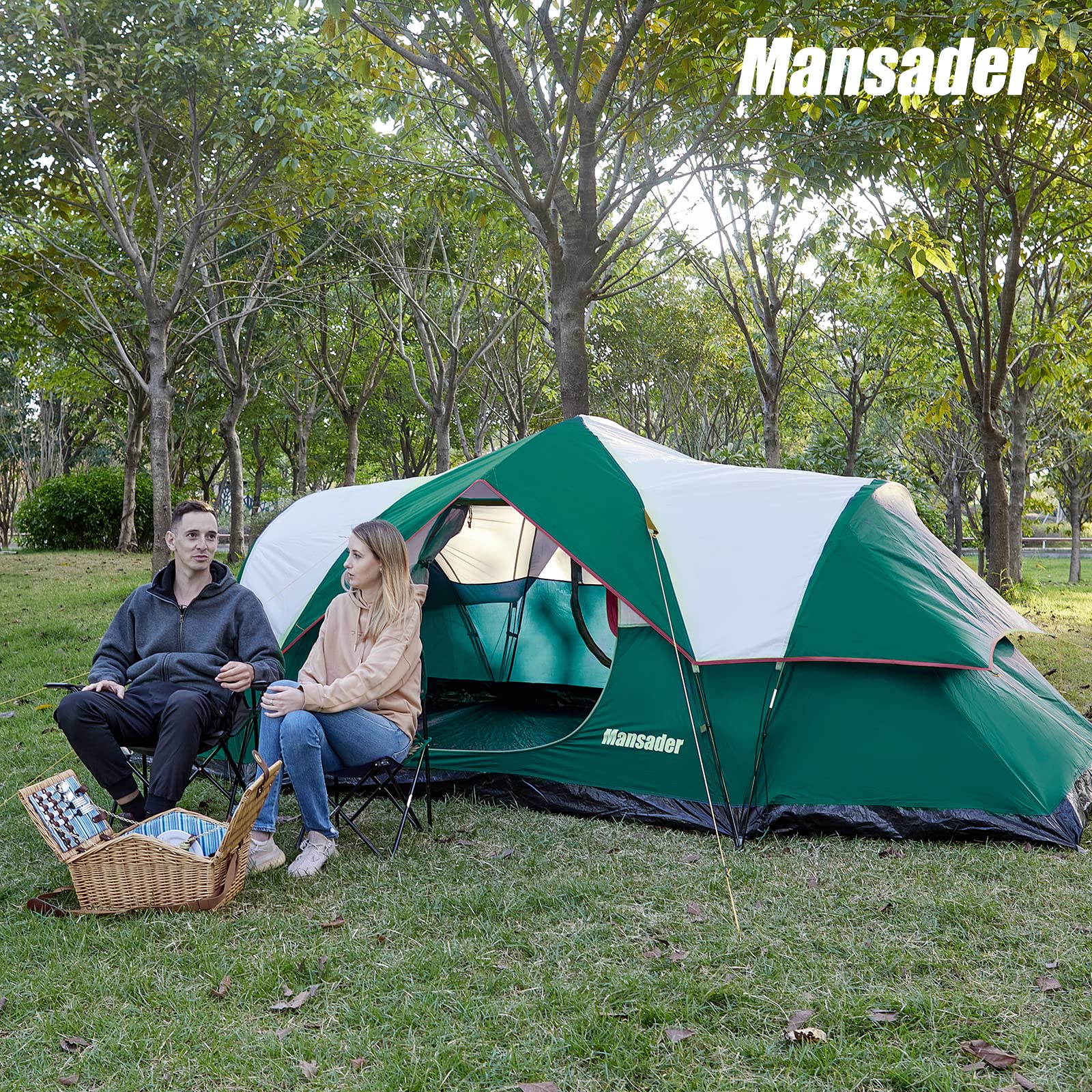 6 Person Family Camping Tent - Waterproof Windproof with Top Rainfly - Easy Setup Pop Up Tent for Outdoor Camping, Hiking & Travel - Perfect for Family Adventures, Backpacking Trips & Music Festivals