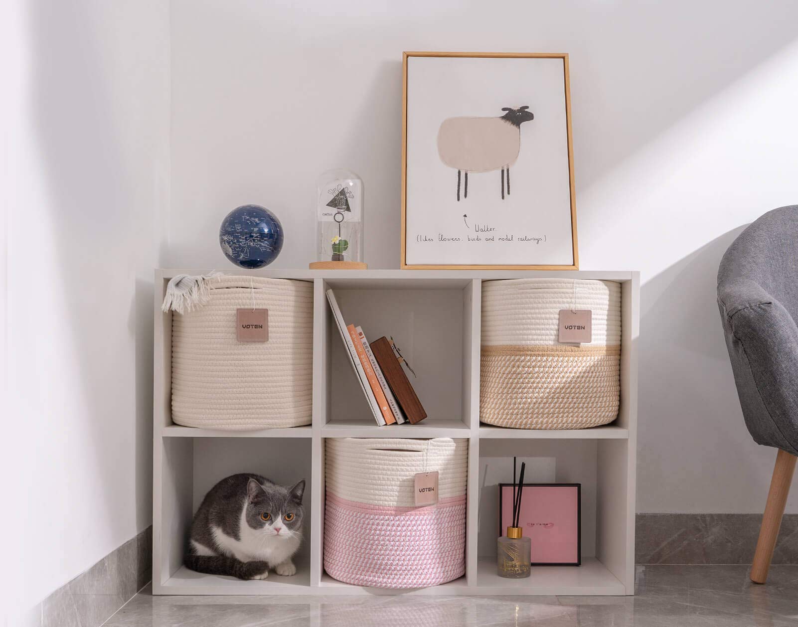 Voten 3-Pack Woven Cotton Storage Baskets - 11x11