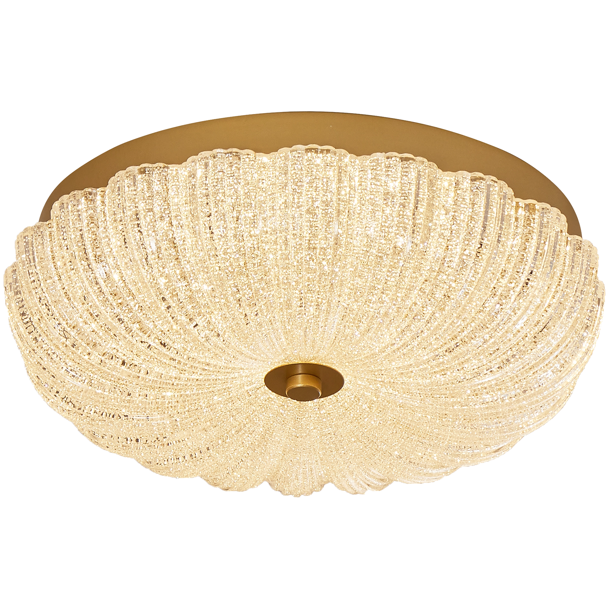 Allure 19W CCT LED 300mm Crystalline Flush Mount Ceiling Light in Gold - Perfect for Bedroom, Living Room, and Hallway Lighting