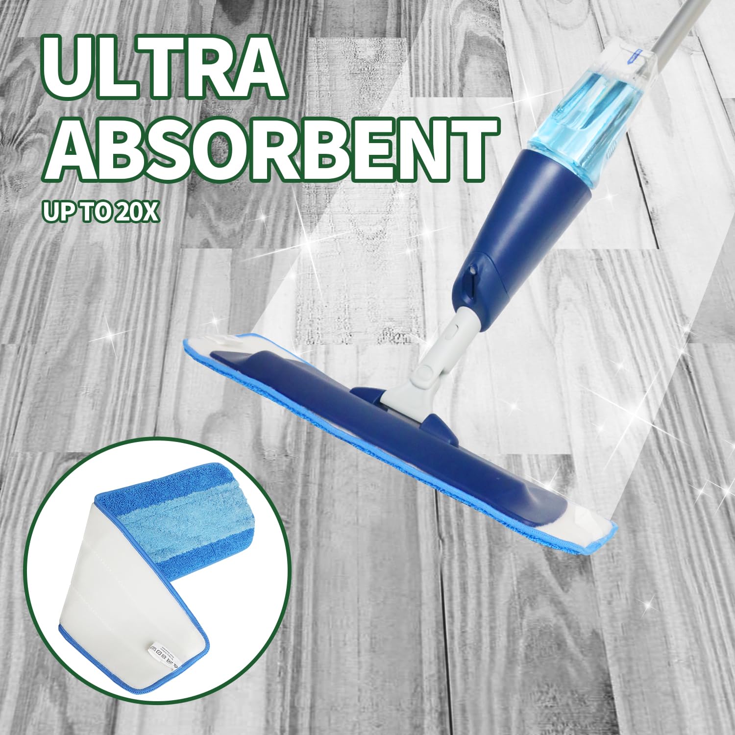 3 Pack Microfiber Cleaning Pads for Bona Mop - Reusable 18 Inch Replacement Mop Pads for Hardwood Floors | Machine Washable | Perfect for Daily Floor Cleaning & Maintenance