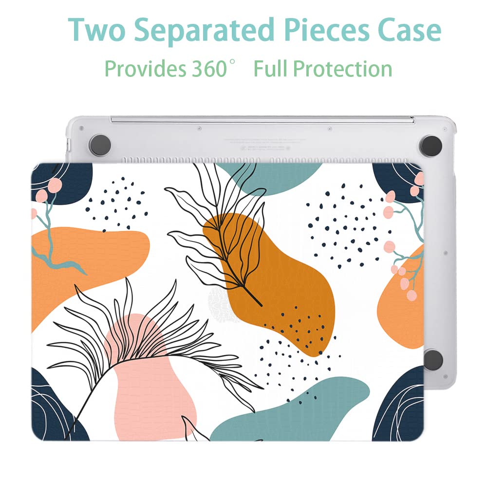 KSK KAISHEK Protective Case for MacBook Air 13 inch (2018-2020 Models A2337 M1/A2179/A1932) - Durable Plastic Crocodile Texture & Abstract Floral Design with Keyboard Cover | Perfect for Work, School & Travel