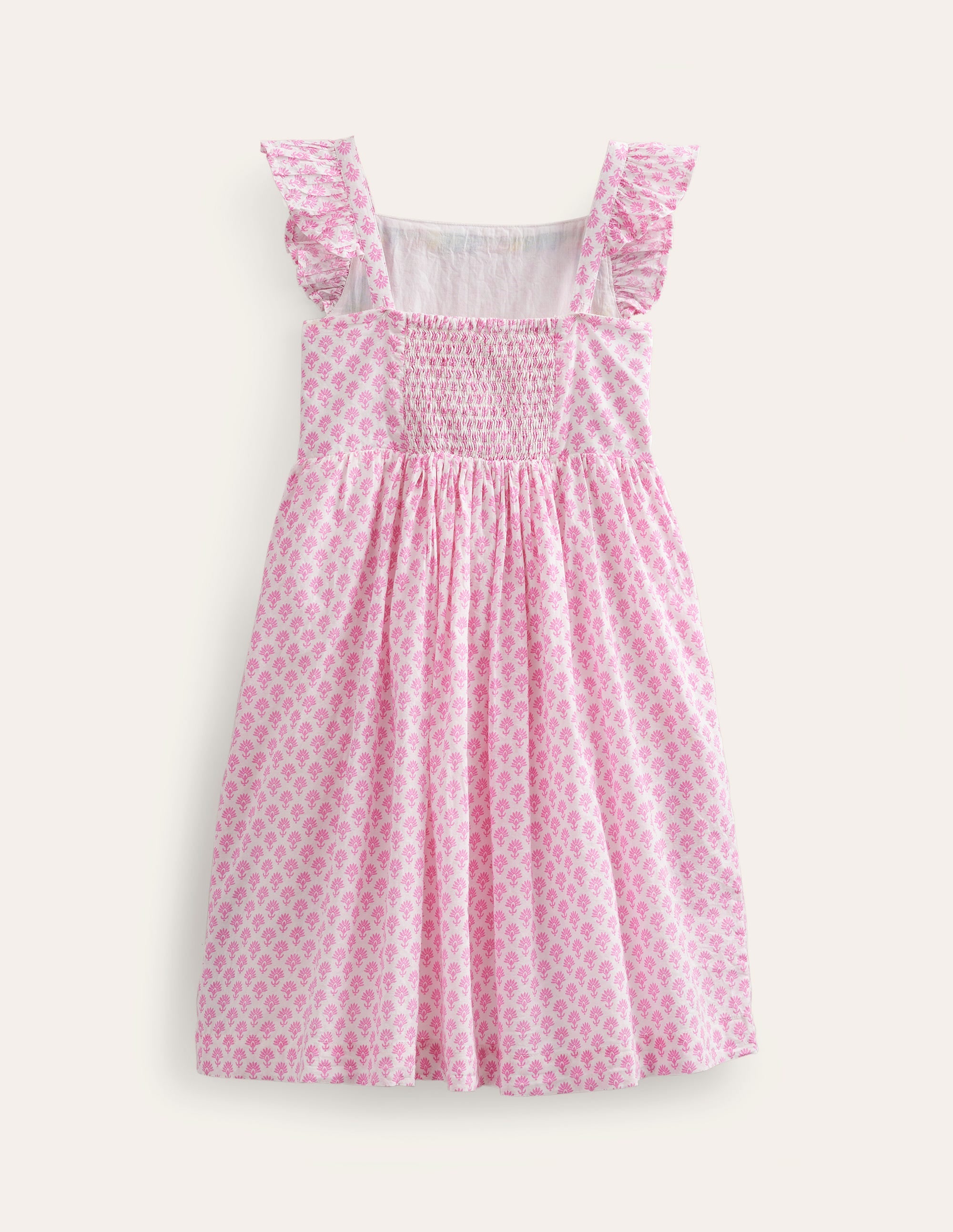 Elegant Appliqué Woven Dress with Plum Blossom Woodblock Print - Perfect for Spring Weddings & Garden Parties