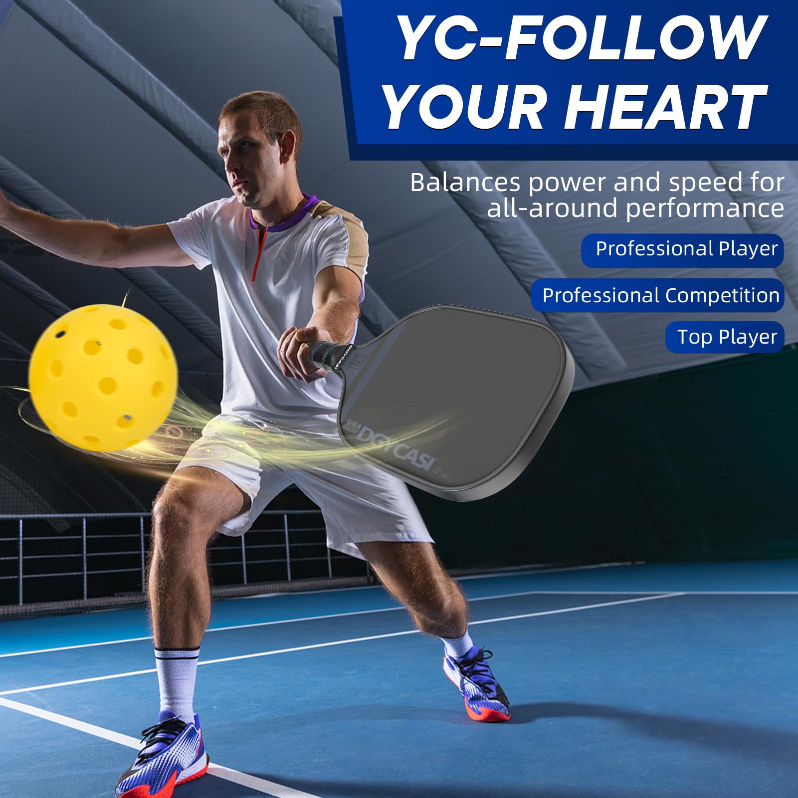 USAPA Approved T700 Carbon Fiber Pickleball Paddles - 16mm Professional Pickle Paddle with Polypropylene Honeycomb Core & Comfort Grip | Lightweight Design for Competitive Play | Includes Protective Cover Case (Black) - Perfect for Tournaments, Outdoor Games & Recreational Play