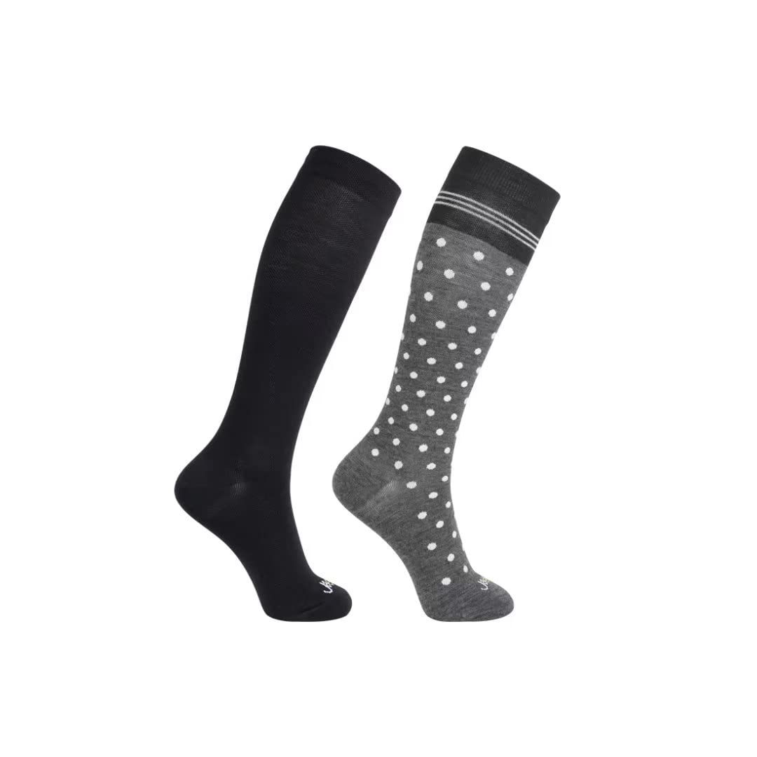 JAVIE Comfy Merino Wool Graduated Compression Socks (15-20mmHg) for Women & Men - Knee High Support Stockings for Travel, Running & Circulation - Soft Wool Socks for Daily Wear & Active Lifestyle