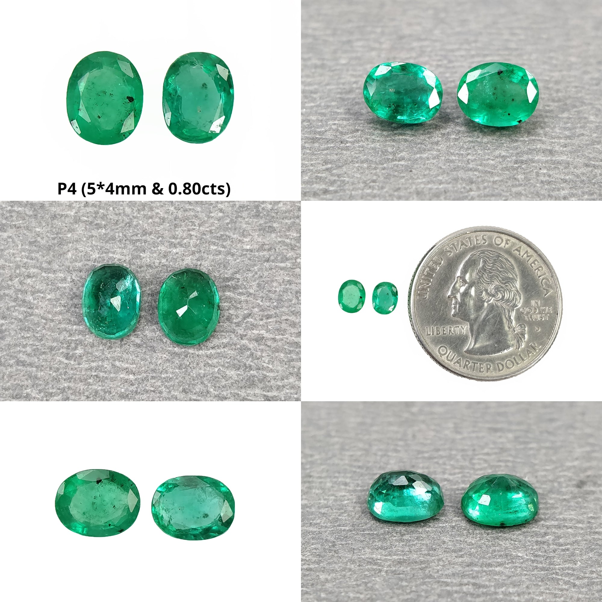Natural Untreated Green Emerald Gemstone Oval Cut Pair - AAA Quality for Rings, Earrings & Necklaces - Perfect for Weddings, Anniversaries & Special Occasions