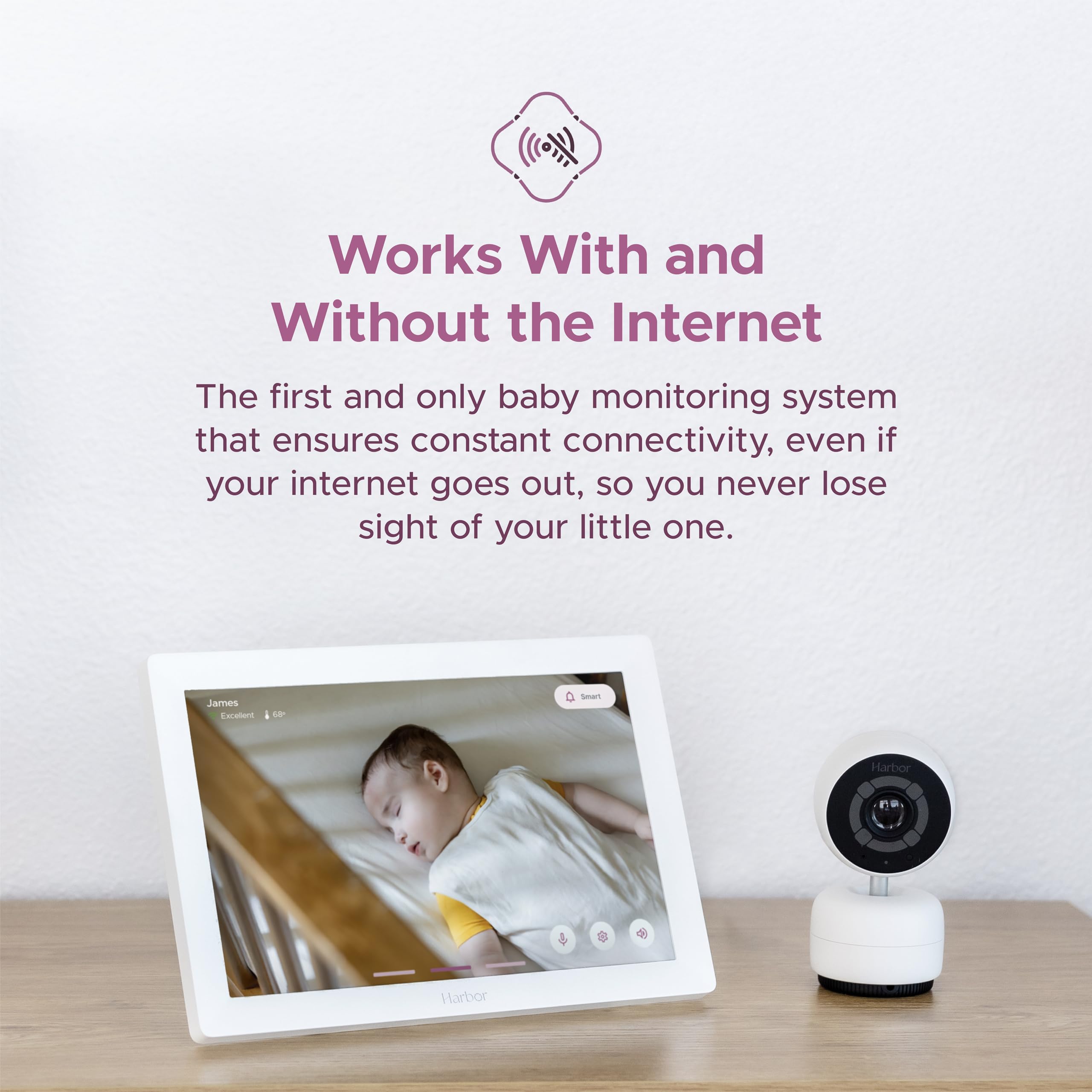 Smart Baby Monitor with 10” Tablet - Reliable Baby Monitoring with/without WiFi - Private & Secure HD Camera System - Travel Friendly for Home & Nursery - Supports Multiple Cameras + Lifetime Membership - Perfect for New Parents & Childcare
