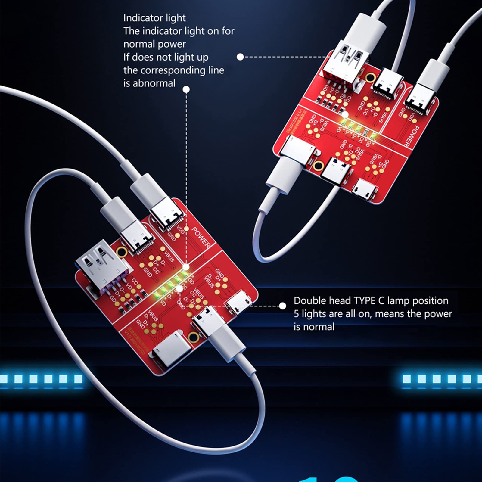 3-in-1 USB Cable Tester - Accurate Type C/Micro USB Charging & Data Wire Test Fixture | Perfect for Electronics Repair, Quality Testing & Research Labs