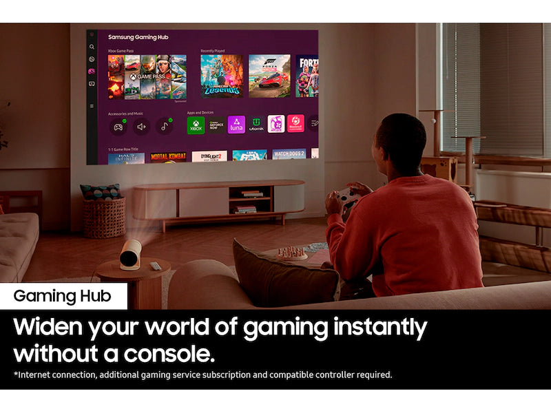 Samsung The Freestyle 2nd Gen Portable Smart Projector with Gaming Hub - Perfect for Home Theater, Gaming & Outdoor Movie Nights