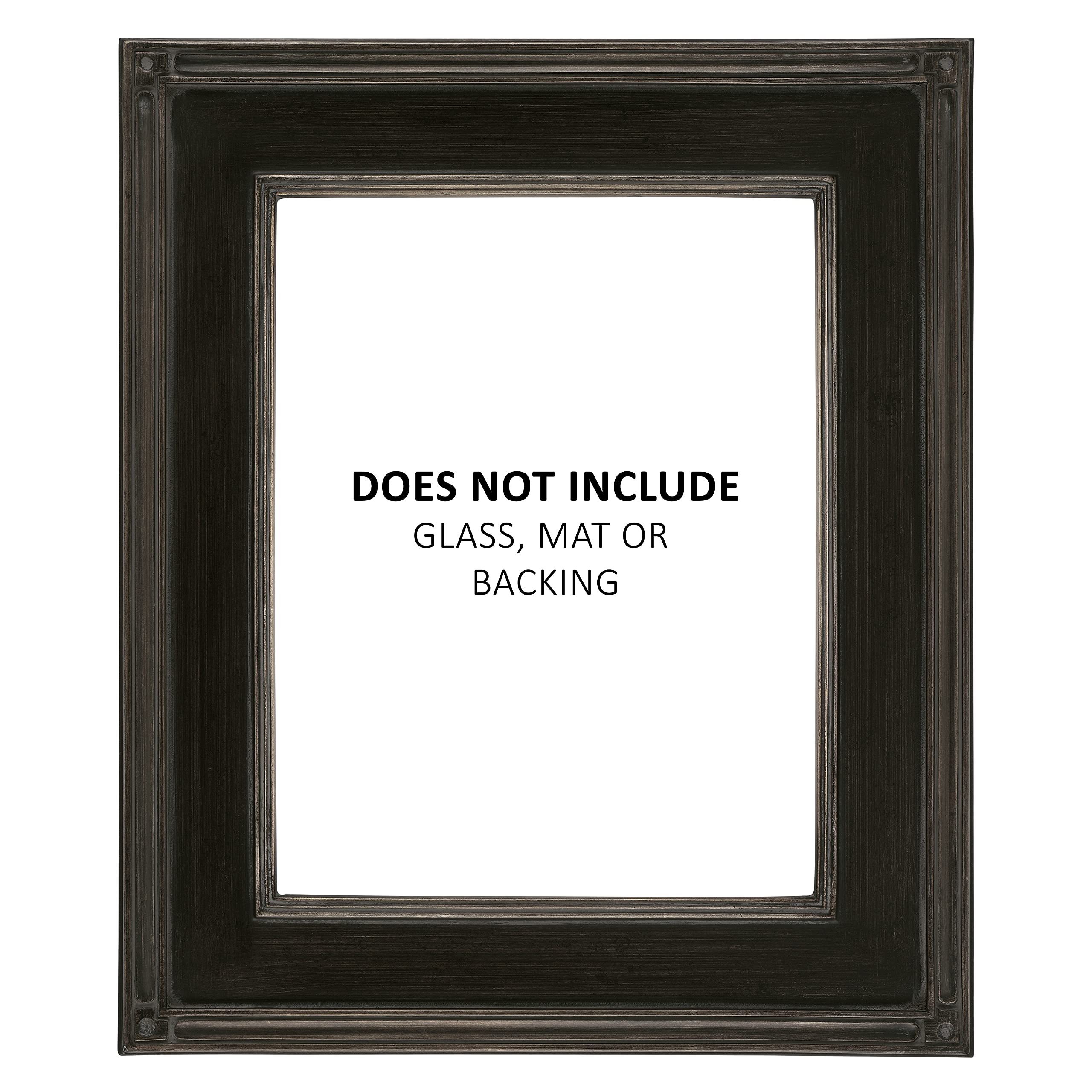 Creative Mark Plein Air Museum Collection De Stijl Open Back Art Frame - 9x12 Inch (6 Pack) Black & Silver Wooden Composition Hand-Leafed Museum Quality Closed-Corner Frame | Perfect for Wall Art, Photo Displays & Home Decor | No Glass or Backing Included