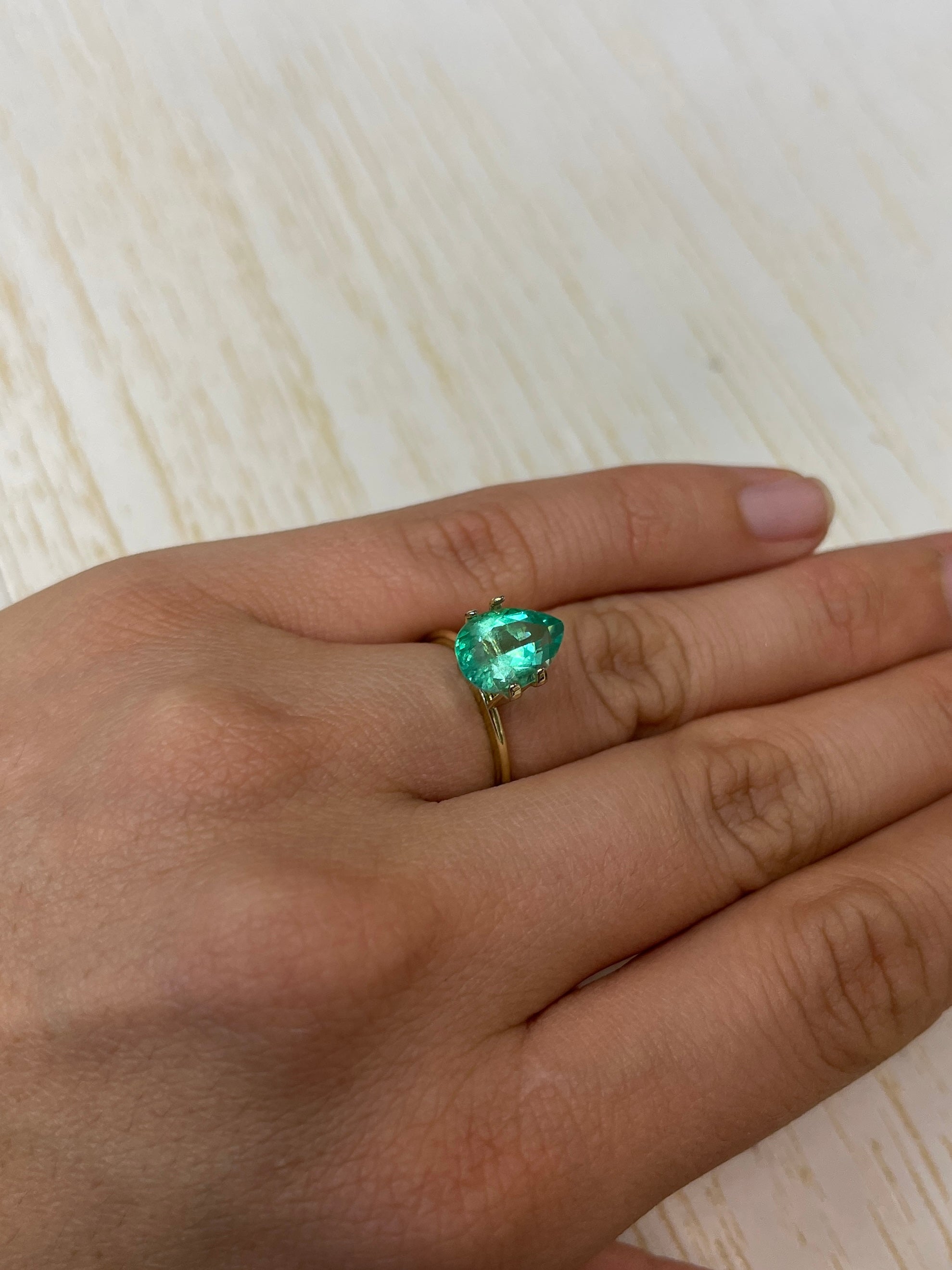 2.77 Carat 11x8mm Bubbly Natural Loose Colombian Emerald Pear Cut Gemstone for Jewelry Making, Engagement Rings & Luxury Gifts