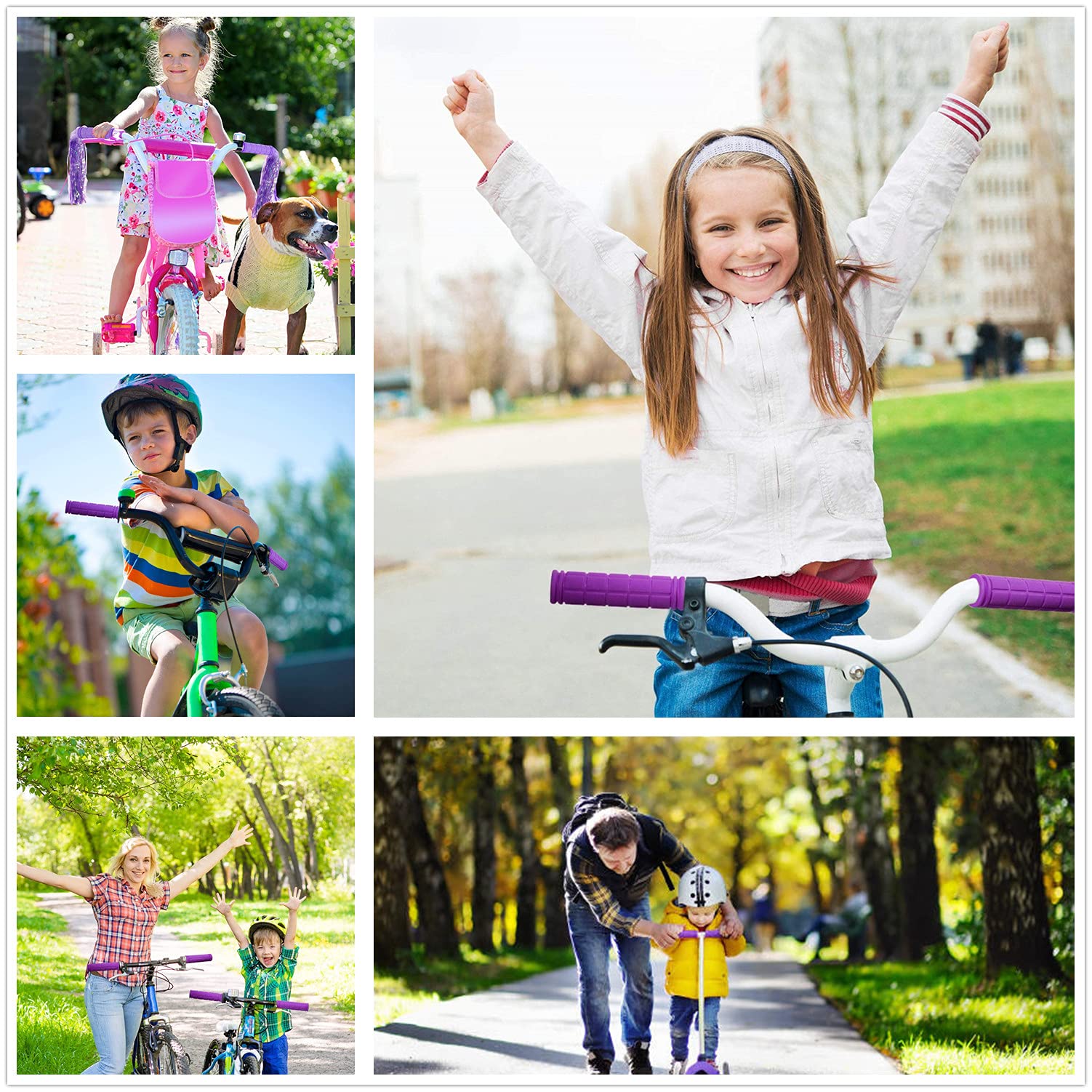 Non-Slip Soft Rubber Bike Handlebar Grips with Tassel Streamers for Kids - Durable MTB BMX Scooter Cruiser Bicycle Replacement Parts | Perfect for Boys & Girls Cycling, Mountain Biking and Urban Commuting