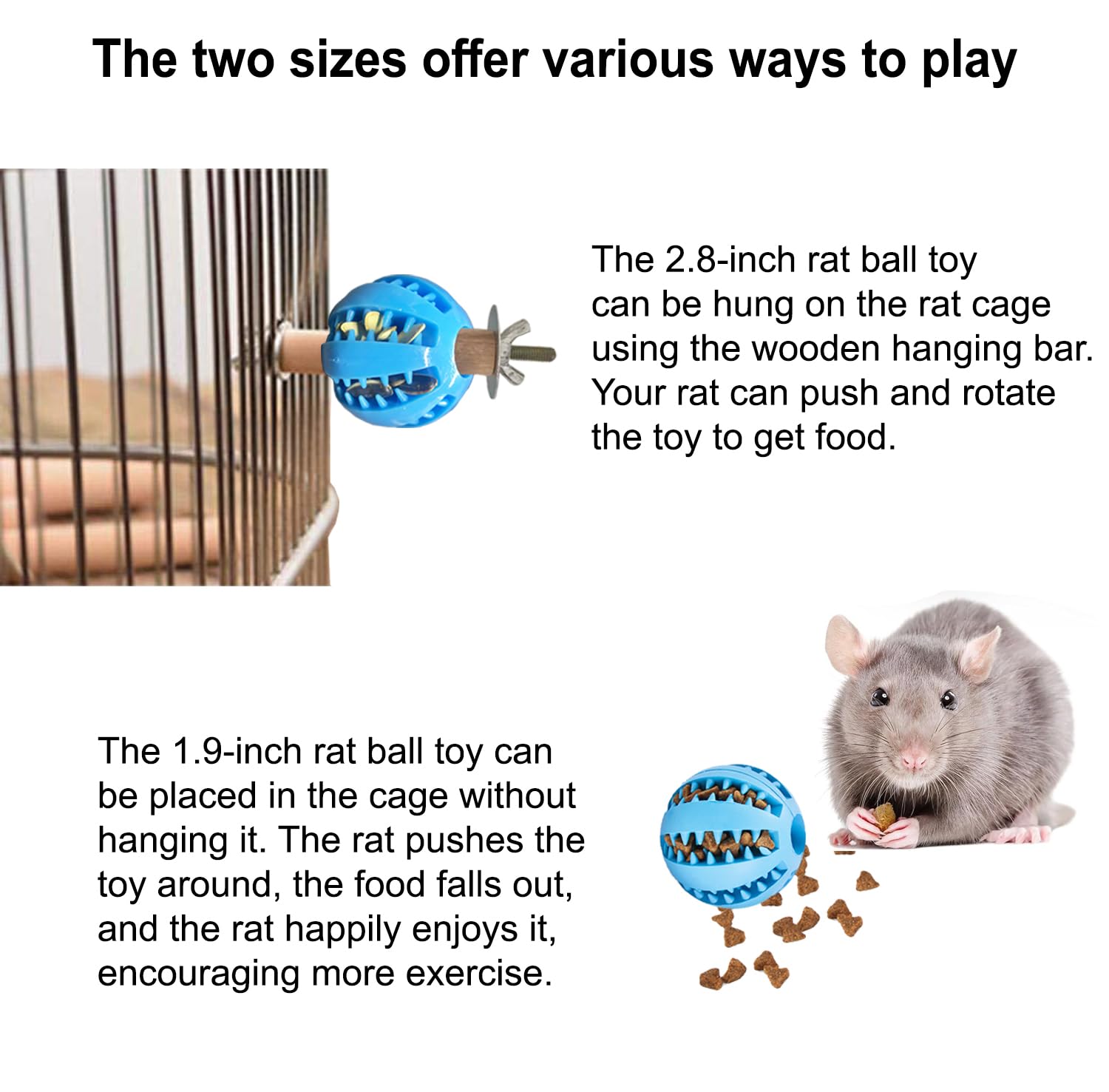 2Pcs Interactive Rat Enrichment Toys - Foraging Puzzle Toys for Pet Rats & Hamsters - Slow Feeder & Intelligence Growth Cage Toys - Perfect for Mental Stimulation & Boredom Relief in Small Animal Cages