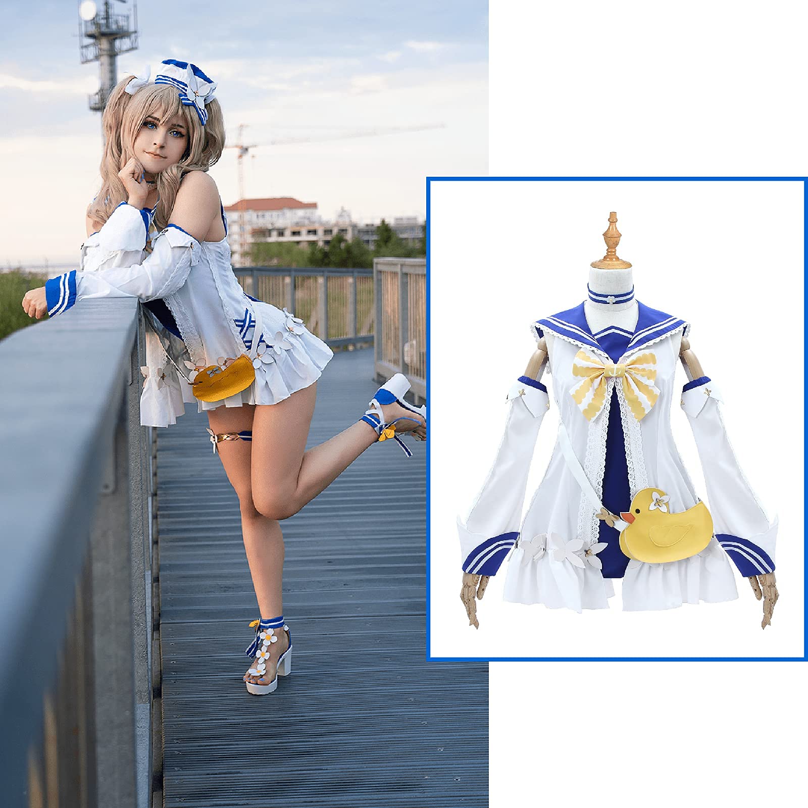 Nuoqi Barbara Swimsuits for Women - Genshin Impact One Piece Cosplay Costume (Sizes M & L) | Beach Party, Anime Convention, Poolside Photoshoot