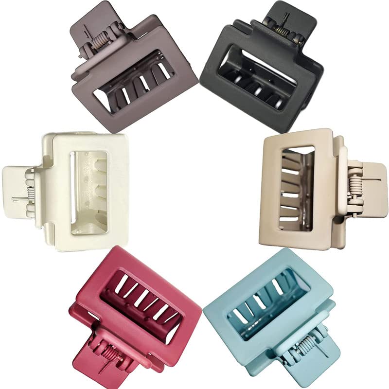 Shidara Matte Hair Claw Clips for Women - Small & Medium Rectangular Clips for Thick & Thin Hair - Non-Slip Hair Clips for Daily Use, Work & Travel - 12-Pack Multicolor Hair Accessories Gift Set