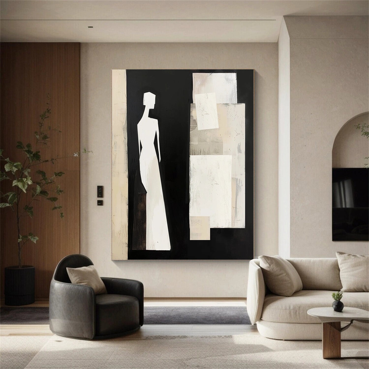 Contemporary Abstract Minimalist Wall Art Canvas Print #CW012 - Modern Home Decor for Living Room, Bedroom & Office
