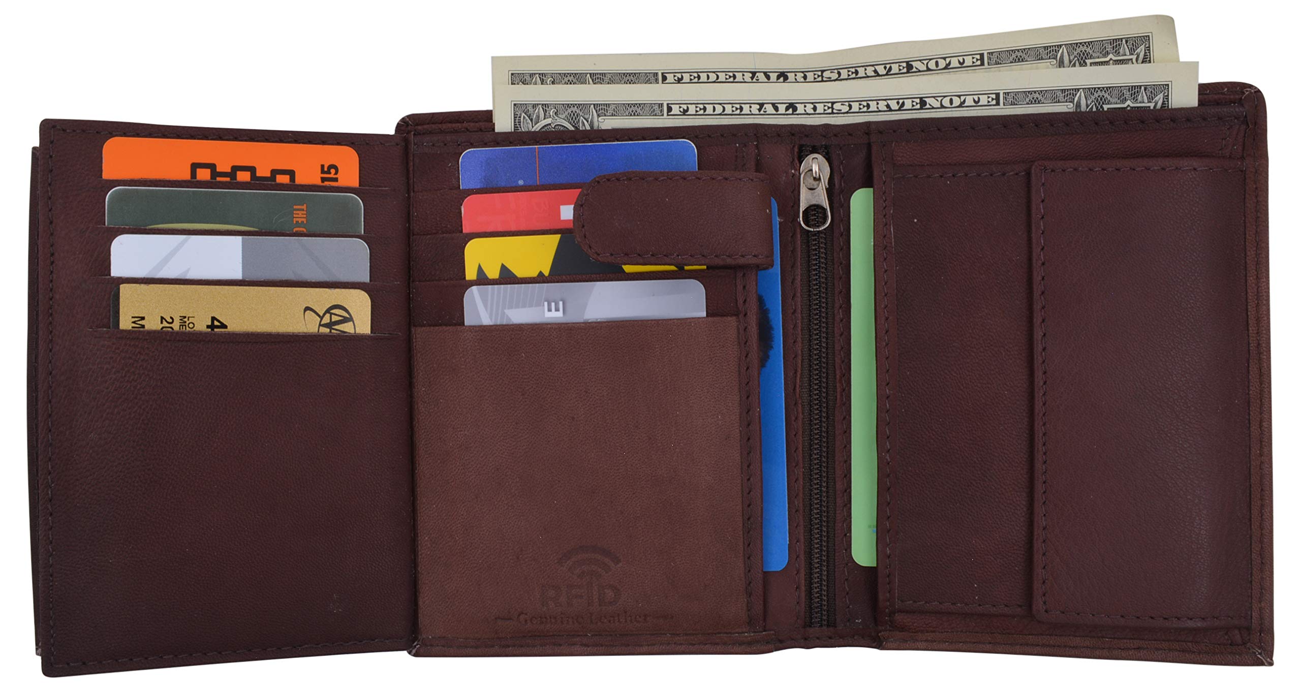 RFID Blocking Men's Leather Wallet - Slim Bifold & Trifold Design for Daily Use & Travel | Anti-Theft Credit Card Holder | Perfect Gift for Dad, Husband, Boyfriend