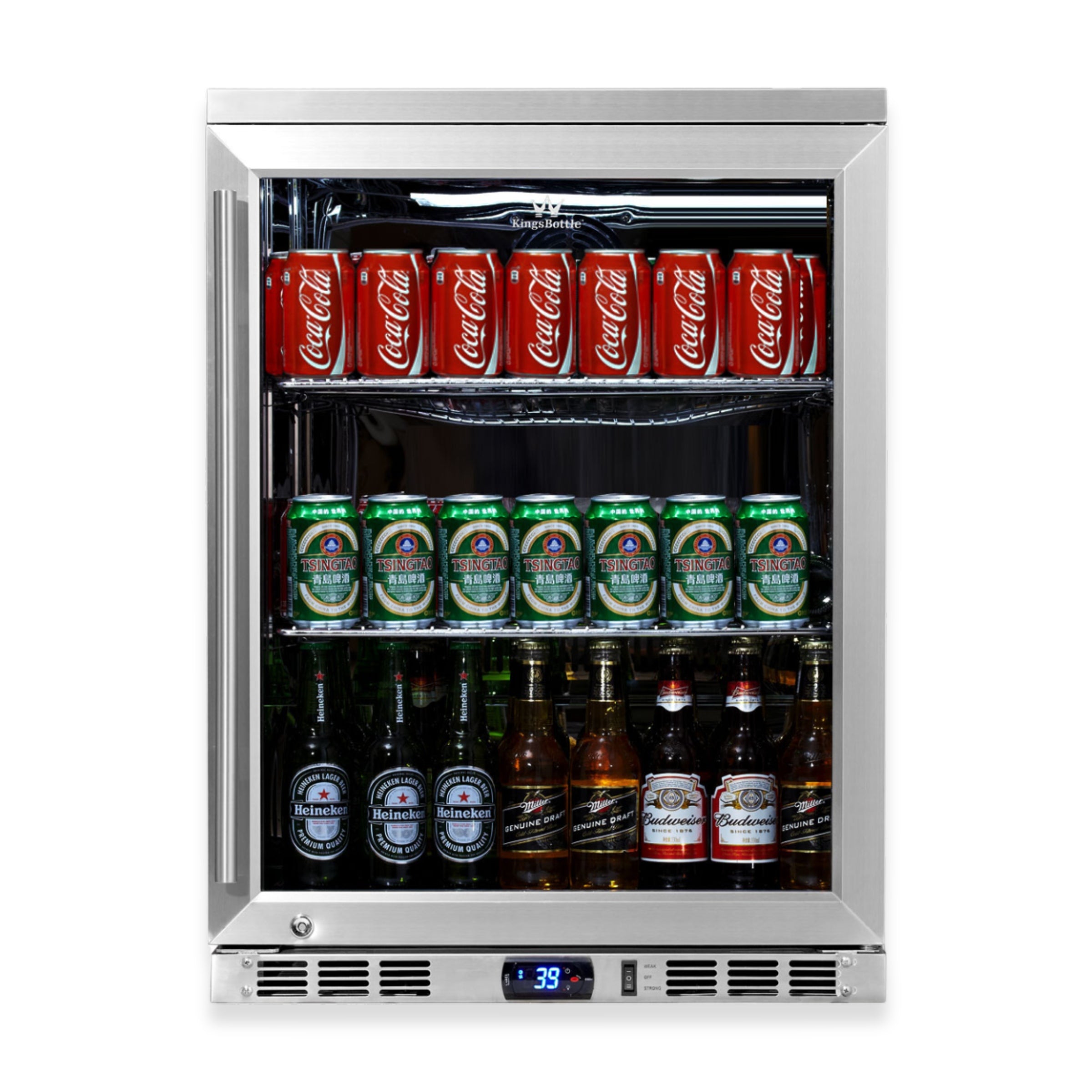 24 Inch Undercounter Beverage Cooler with Heated Glass Door - Perfect for Home Bars, Restaurants, and Office Break Rooms