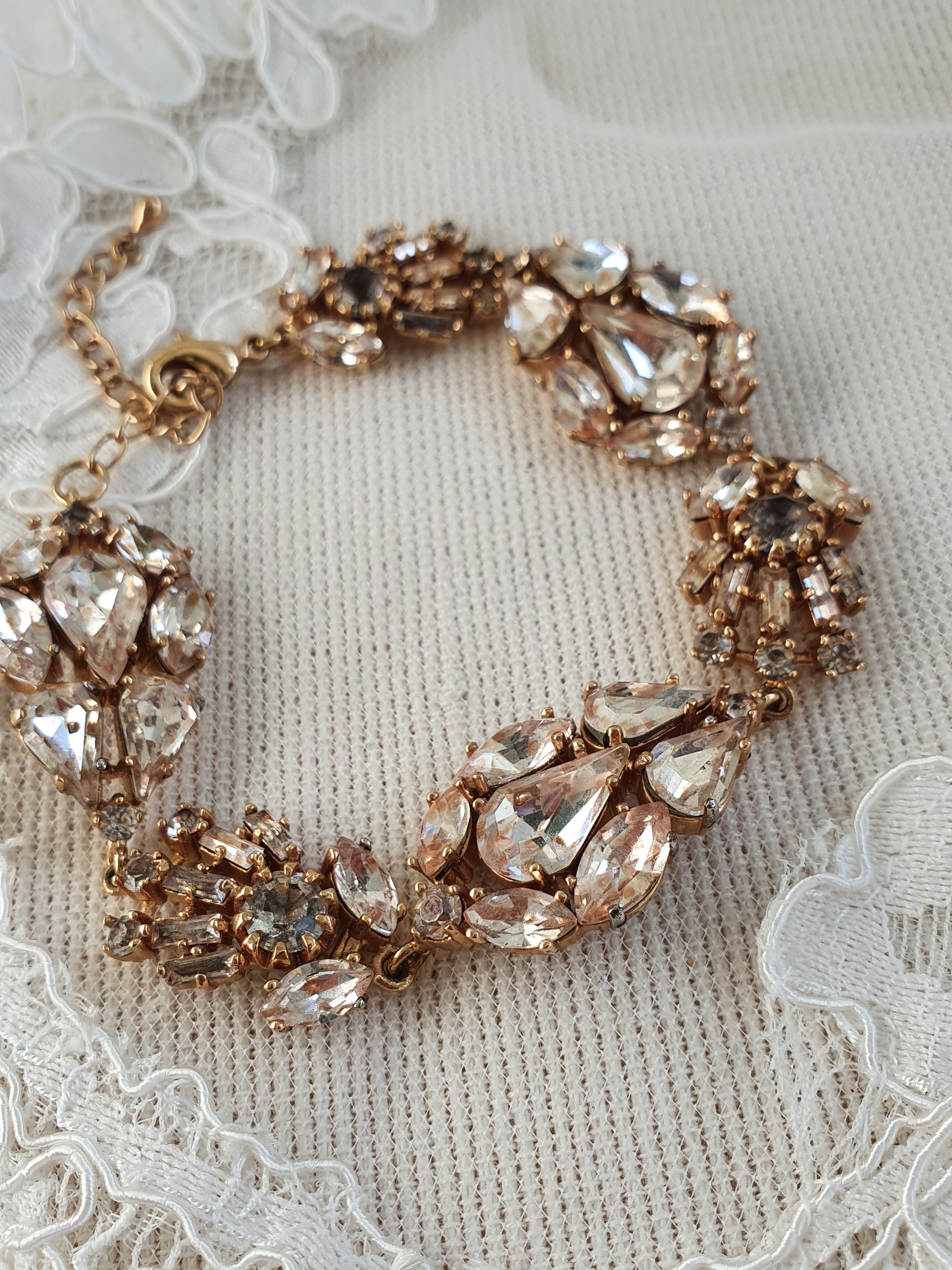 Stephanie Browne Rose Gold Viva Crystal Bridal Bracelet – Elegant Wedding Jewelry for Brides, Bridesmaids & Special Occasions