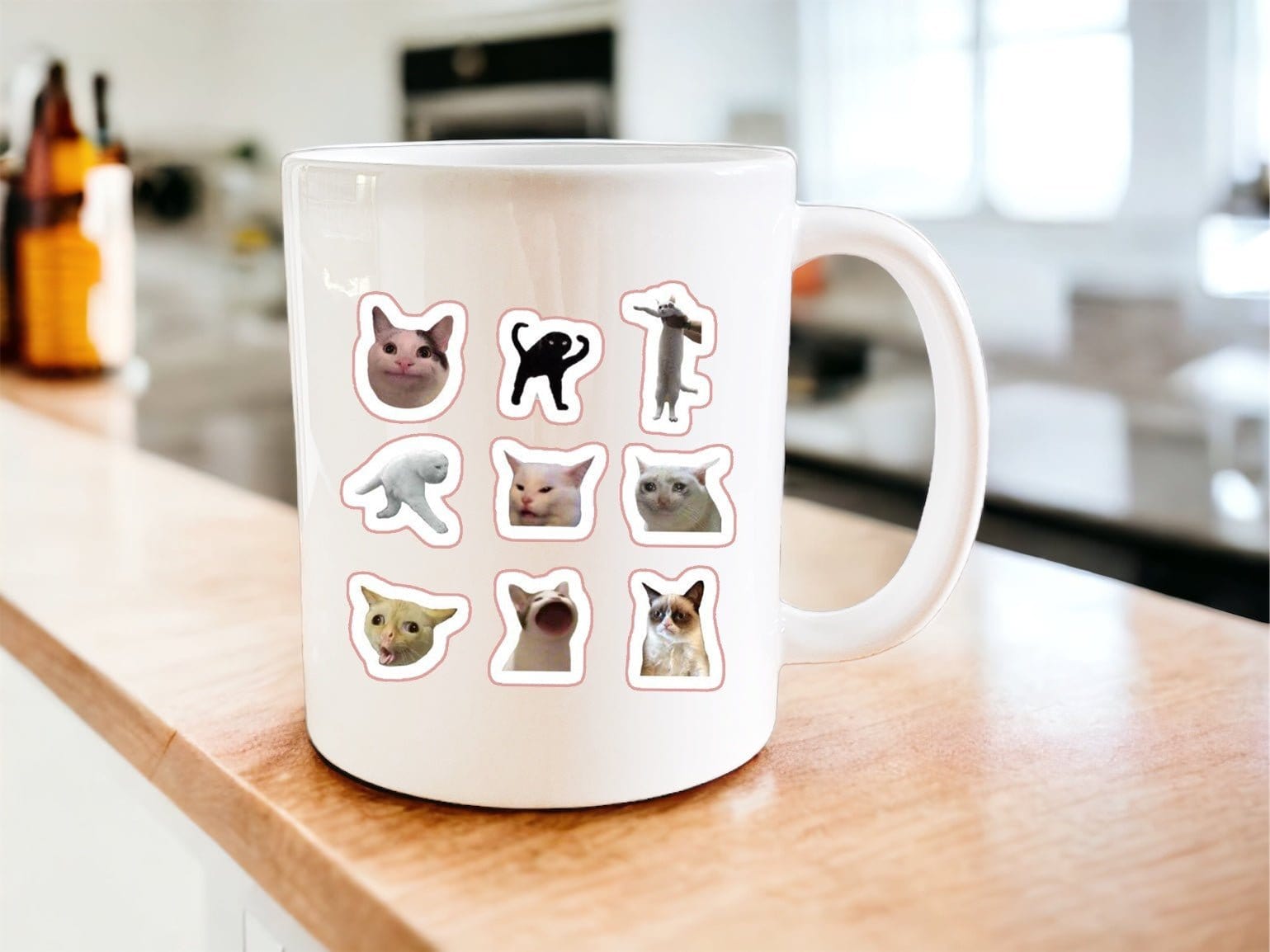 Funny Cat Meme Coffee Mug - Cute & Hilarious Cat Lovers Gift for Tea & Coffee - Perfect for Office, Home & Gifts