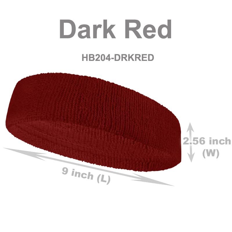 COUVER HB204 Extra Wide & Thick Sports Headband for Large Heads - Sweat Absorbing Workout Head Wrap for Running, Yoga & Gym - 1 Pack