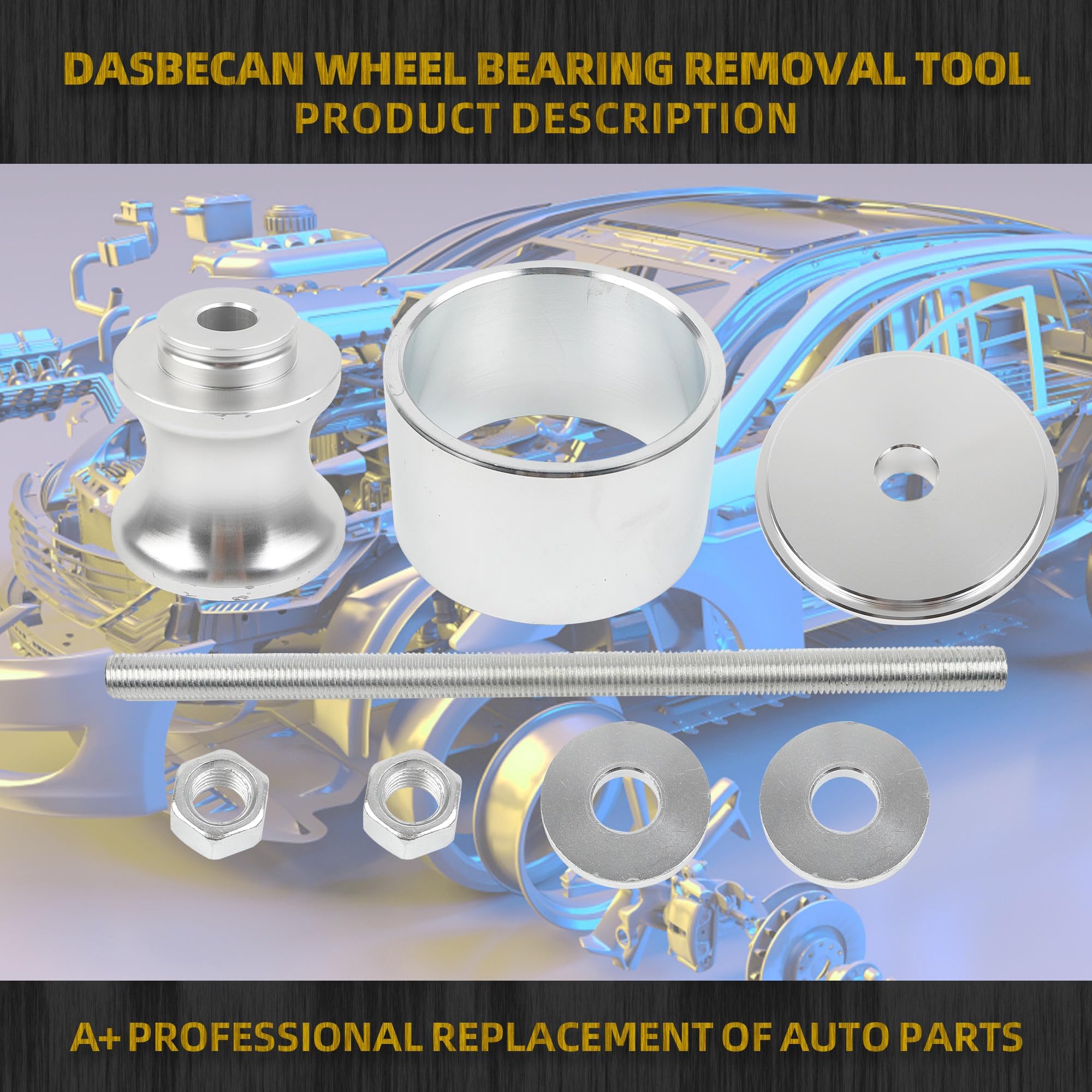 Dasbecan 40mm & 44mm Wheel Bearing Removal Tool - Compatible with Polaris RZR, Ranger, General & Sportsman ATVs - Heavy Duty Wheel Hub Puller for Easy Bearing Replacement - Perfect for Off-Road Maintenance & DIY Repairs