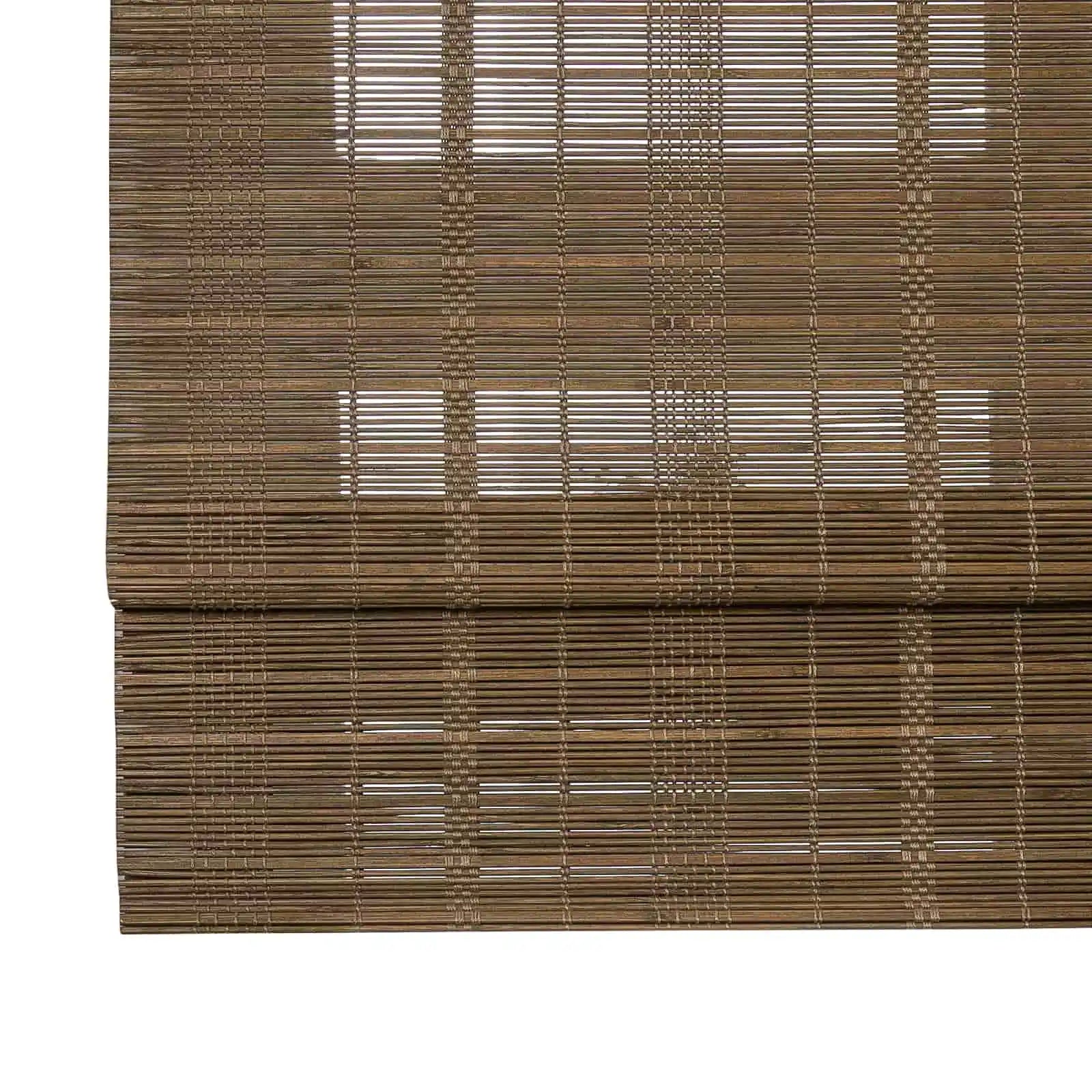 Rae Natural Bamboo Woven Window Shade - Autumn Leaves Design - Eco-Friendly Room Darkening Blinds for Living Room & Bedroom