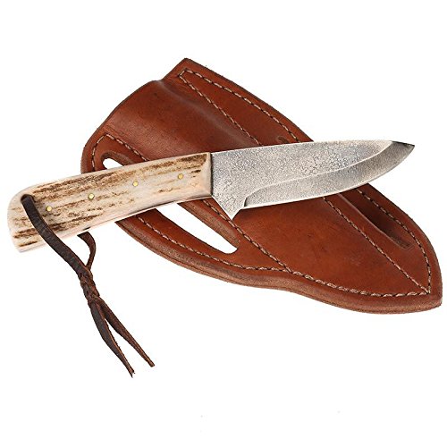 NRS Cowtown Ranch Tombstone Knife with Plain Leather Sheath - Durable Hunting & Outdoor Survival Knife for Camping, Bushcraft, and Everyday Carry (EDC)