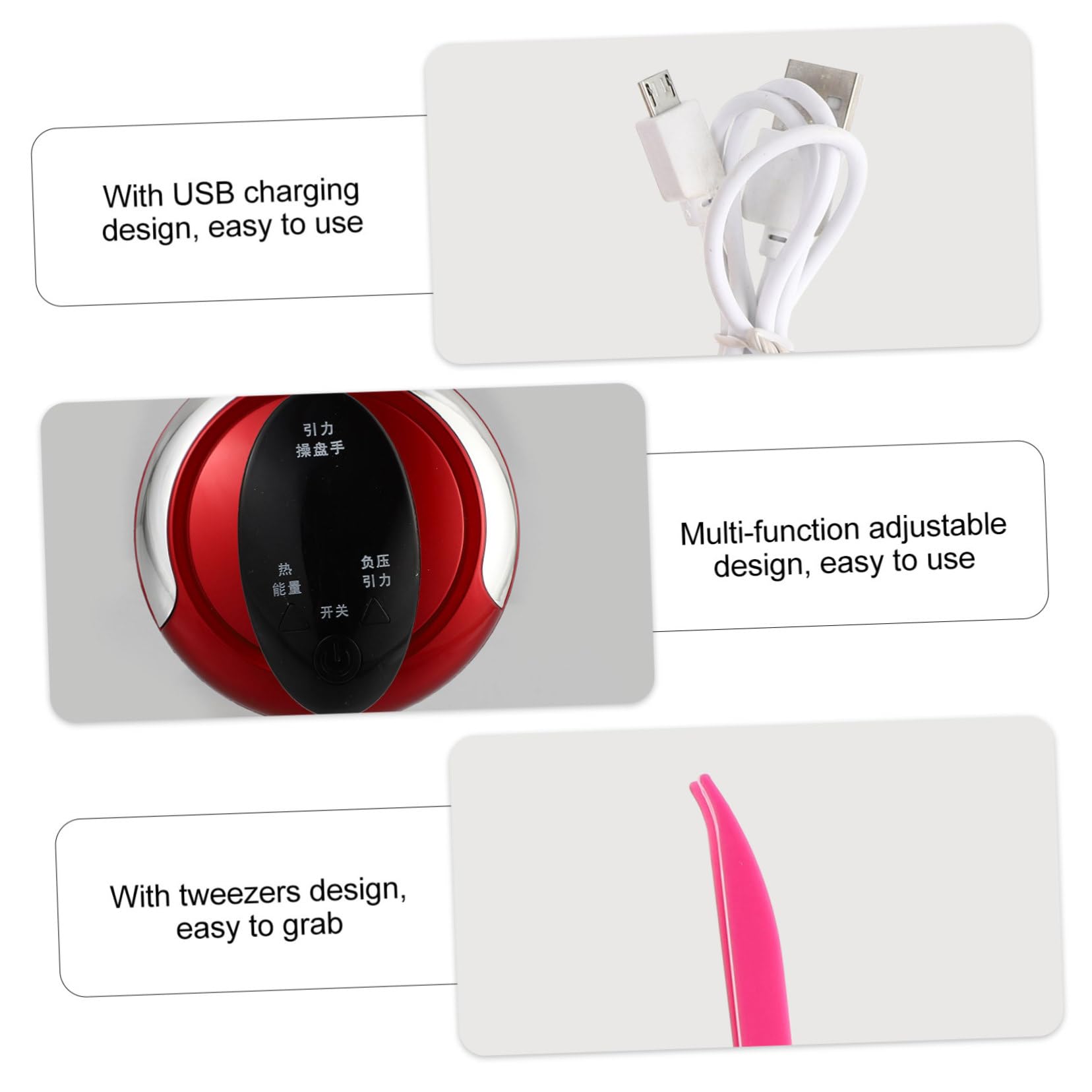 Beaupretty Electric Body Scraper Tool Set - ABS Red Massager for Back Pain Relief & Muscle Relaxation | Perfect for Home Spa, Fitness Recovery, and Beauty Therapy