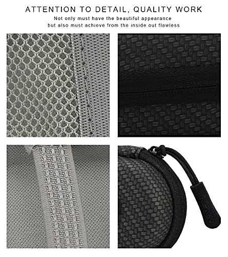 Mini Hard Shell Headphone Case with Hook - Portable Storage Organizer for AirPods/AirPods 2/AirPods Pro - Holds Earbuds, USB Cable & Memory Cards (Grey) - Perfect for Travel, Gym & Daily Commute
