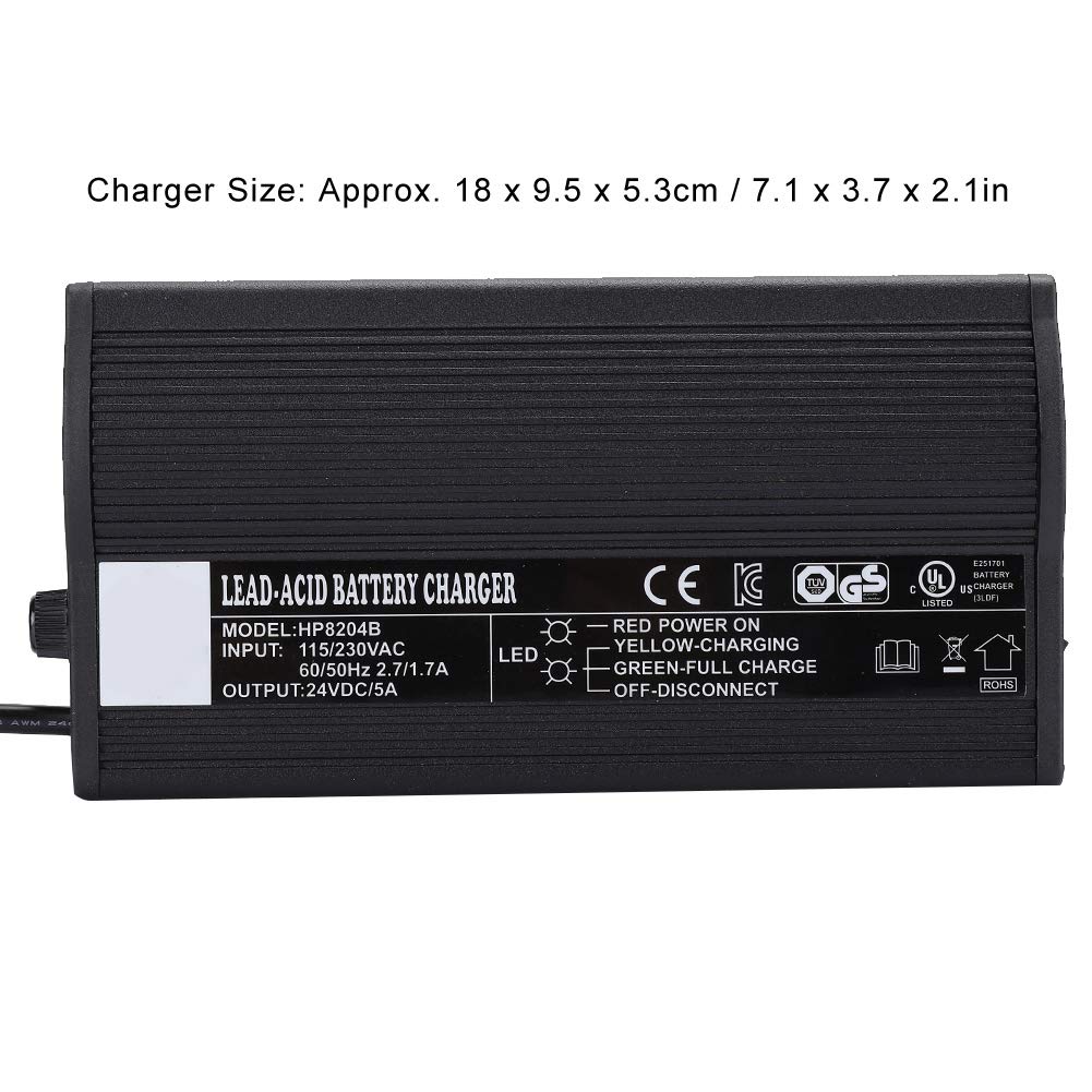 24V Mobility Scooter Charger for Disabled - Short Circuit Protection & Weatherproof Canopy - Perfect for Outdoor Use & Daily Commuting