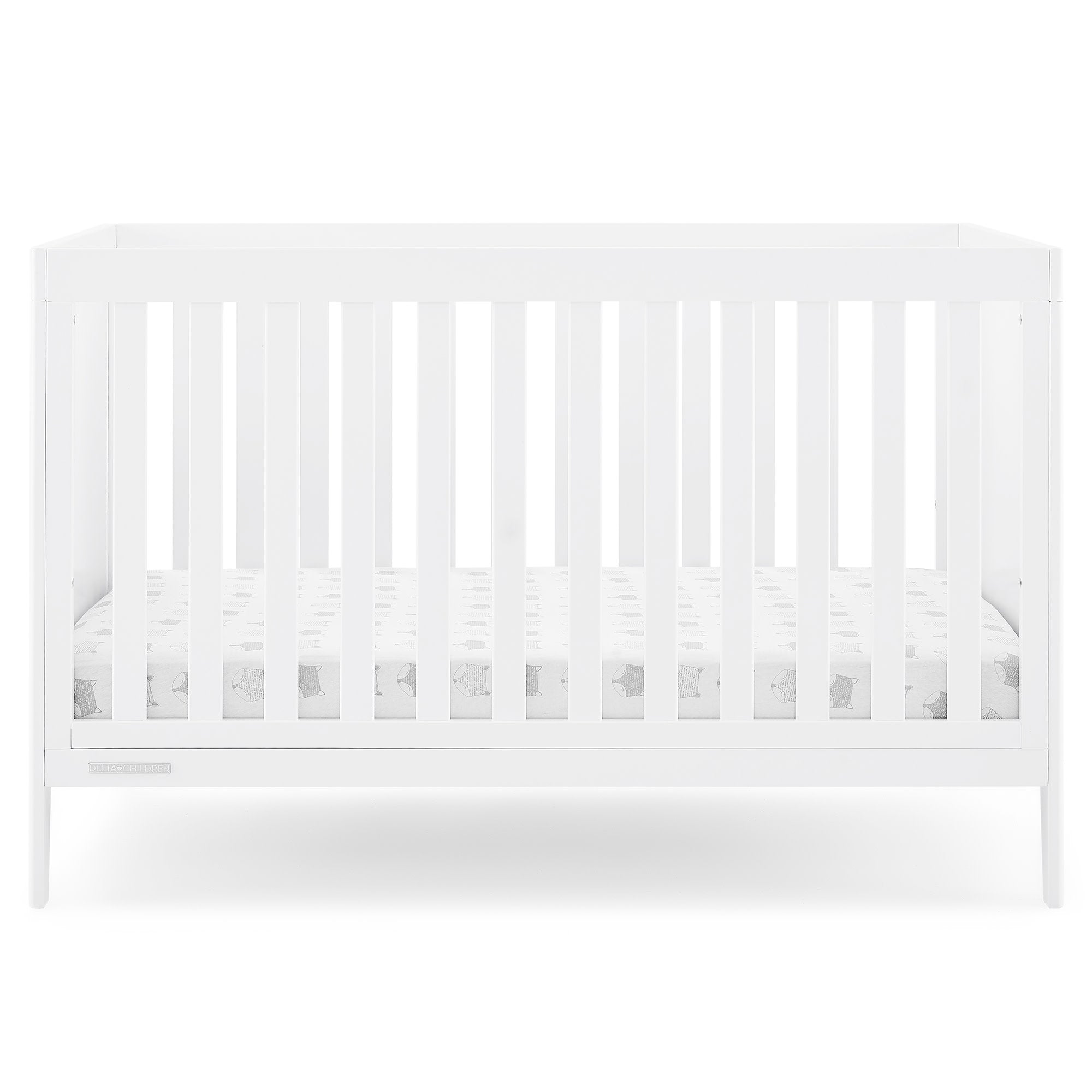 Hayes 4-in-1 Convertible Baby Crib - White Nursery Furniture for Newborn to Toddler Bed | Perfect for Modern Nursery, Bedroom & Daycare Centers