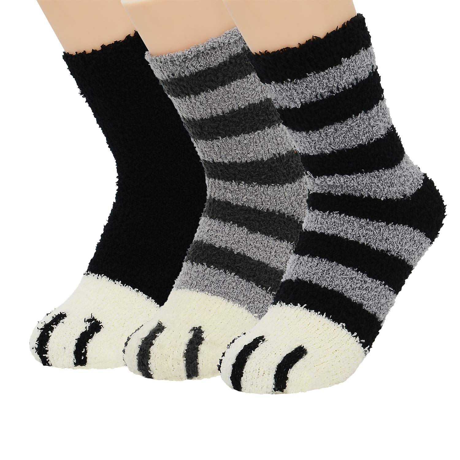 Zando Women's Fuzzy Socks - Warm Winter Fleece Slipper Socks | Cozy Fluffy Crew Socks for Lounge, Home & Athletic Wear | Soft Non-Slip Indoor/Outdoor Socks