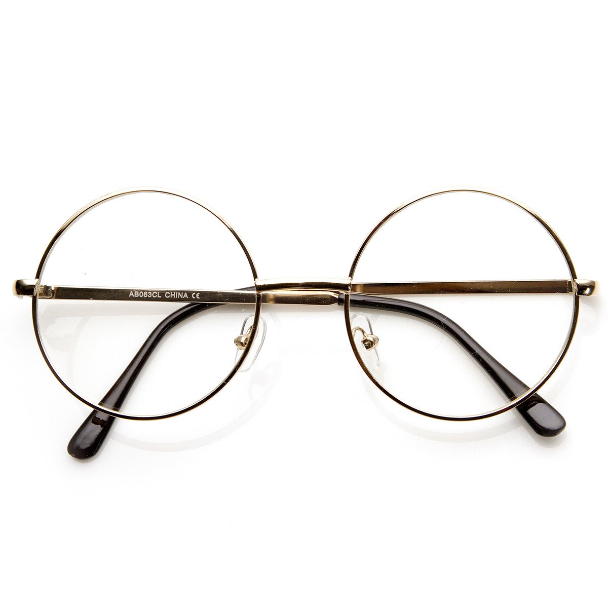 Lennon Mid Size Full Metal Frame Clear Lens Round Glasses - Retro Style Unisex Eyewear for Reading, Fashion & Everyday Use