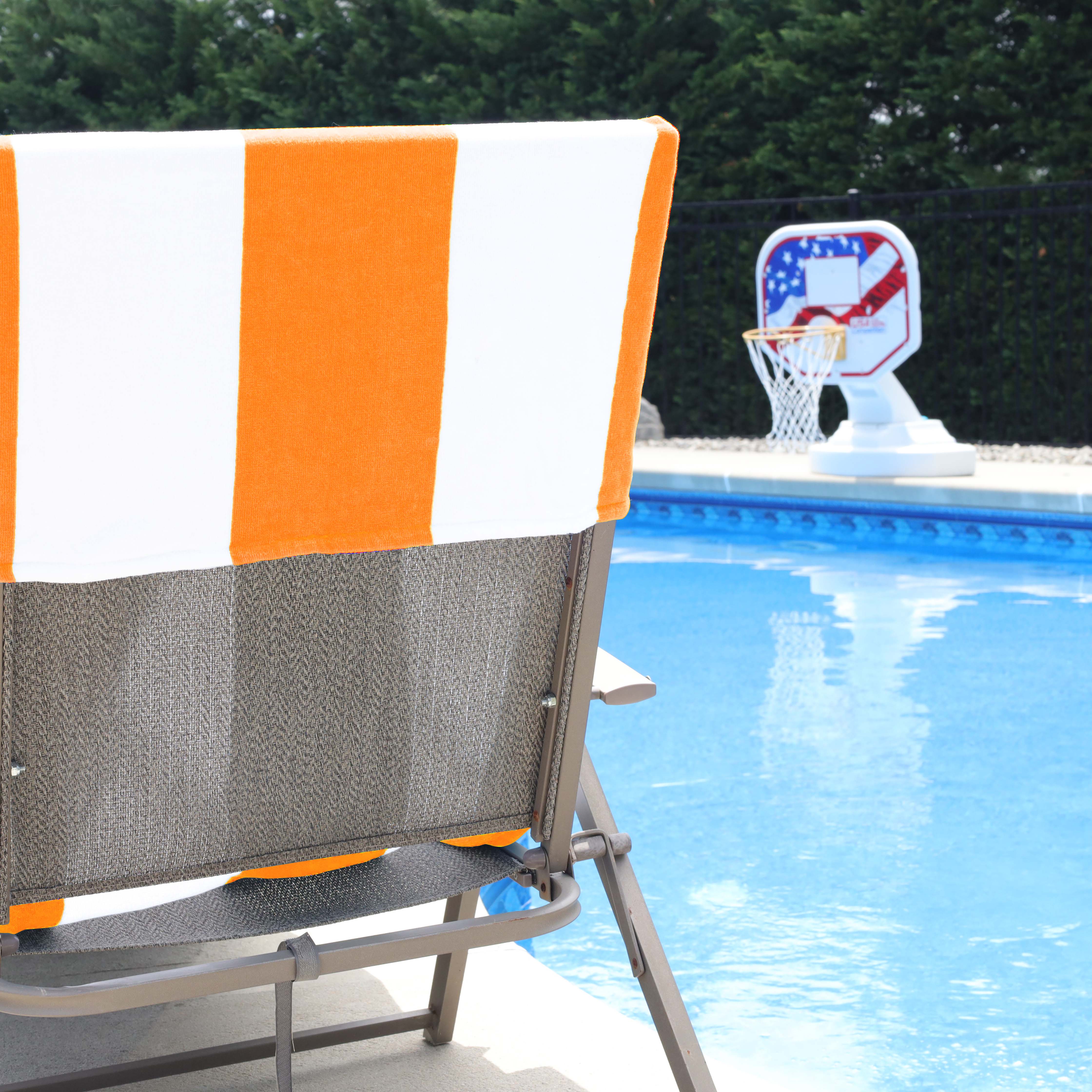 Premium Cotton Cabana Stripe Chaise Lounge Chair Cover - Standard Size, UV Resistant & Waterproof - Perfect for Poolside, Patio, and Outdoor Furniture Protection