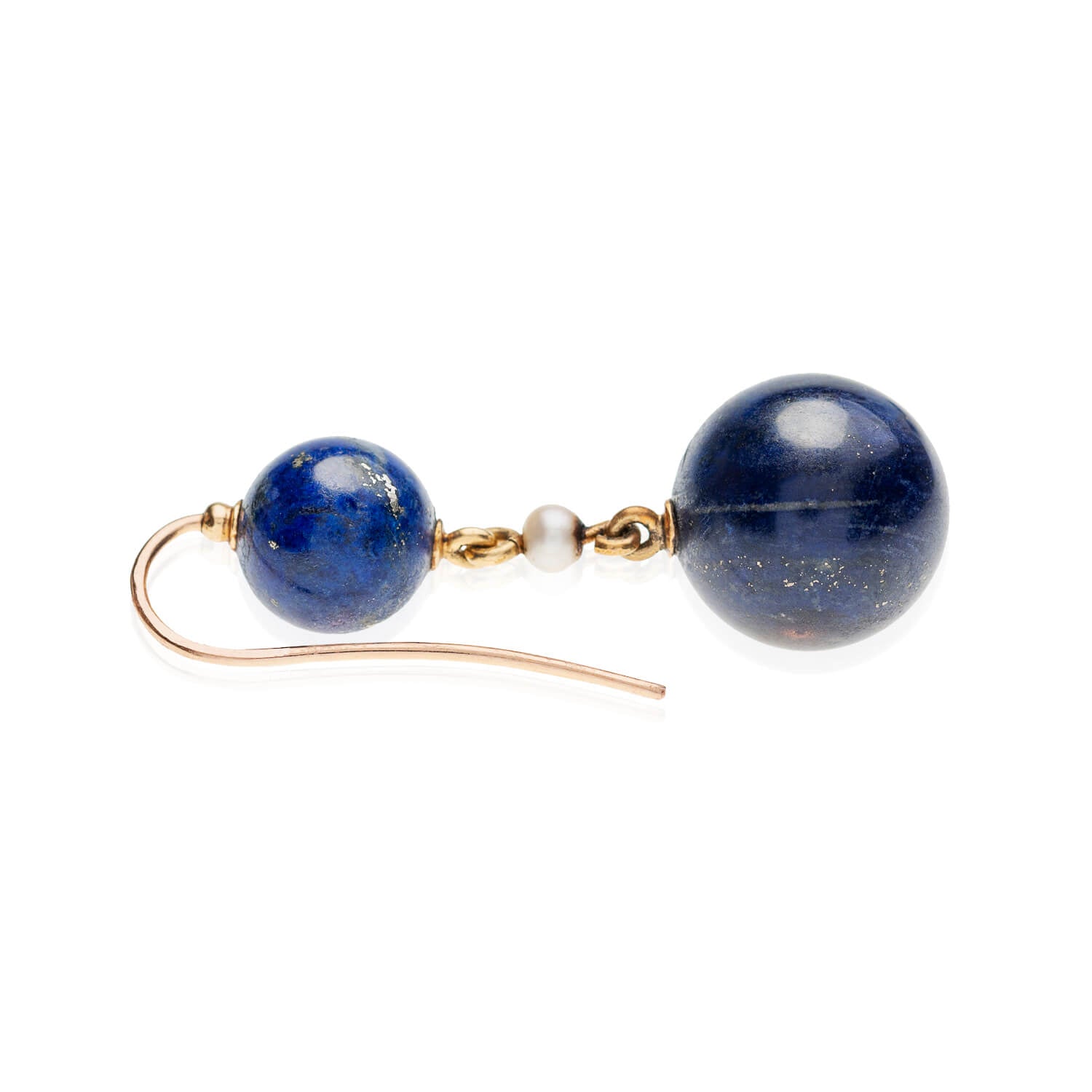 Exquisite Victorian Style 18K Gold Pearl Enamel & Carved Lapis Lazuli Jewelry Set - Earrings, Pendant & Buttons for Weddings, Parties & Special Occasions