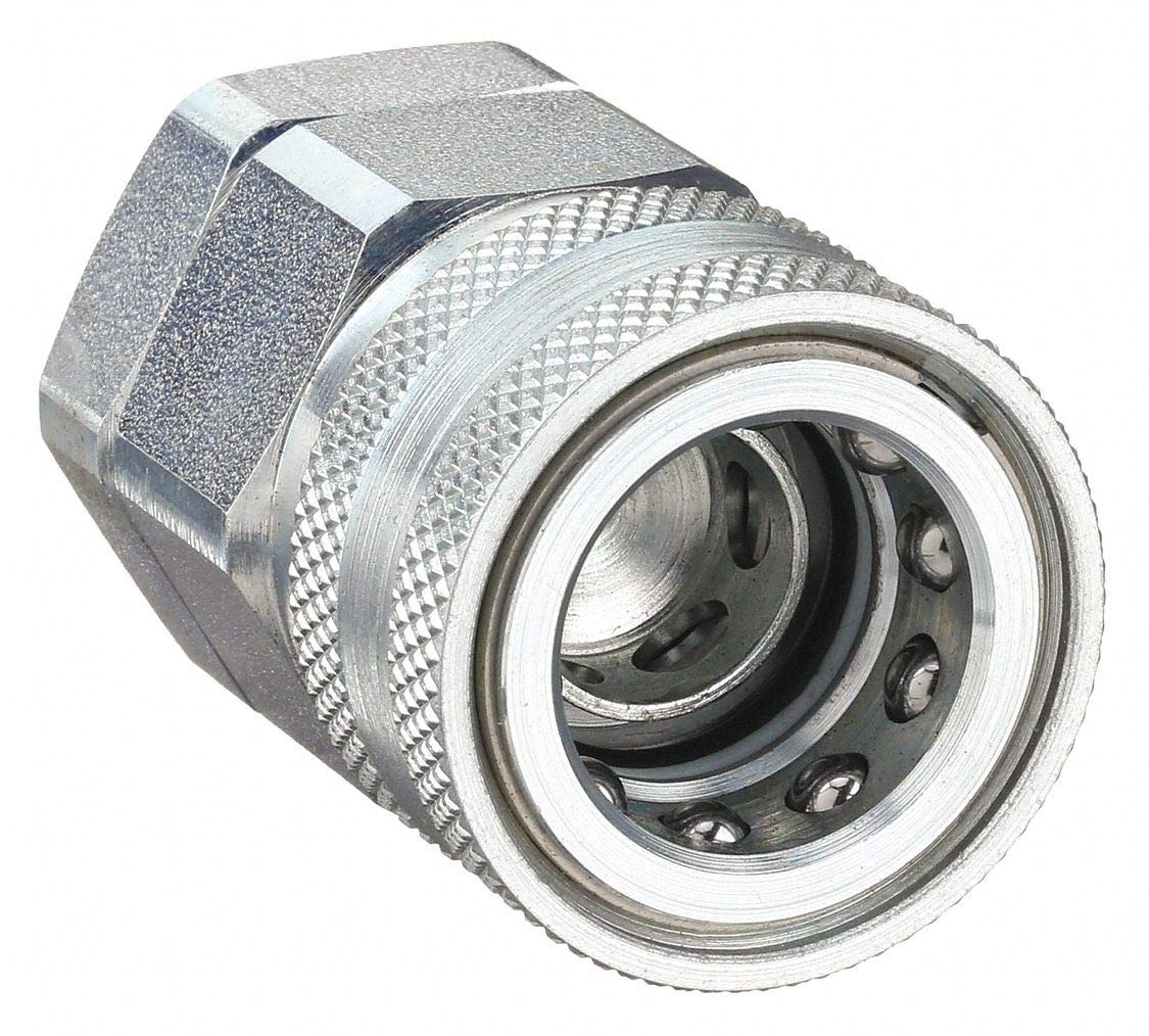 1/2-14 1/2 Inch Steel Coupler Body - Heavy Duty Hydraulic Fitting for Construction Equipment & Farm Machinery