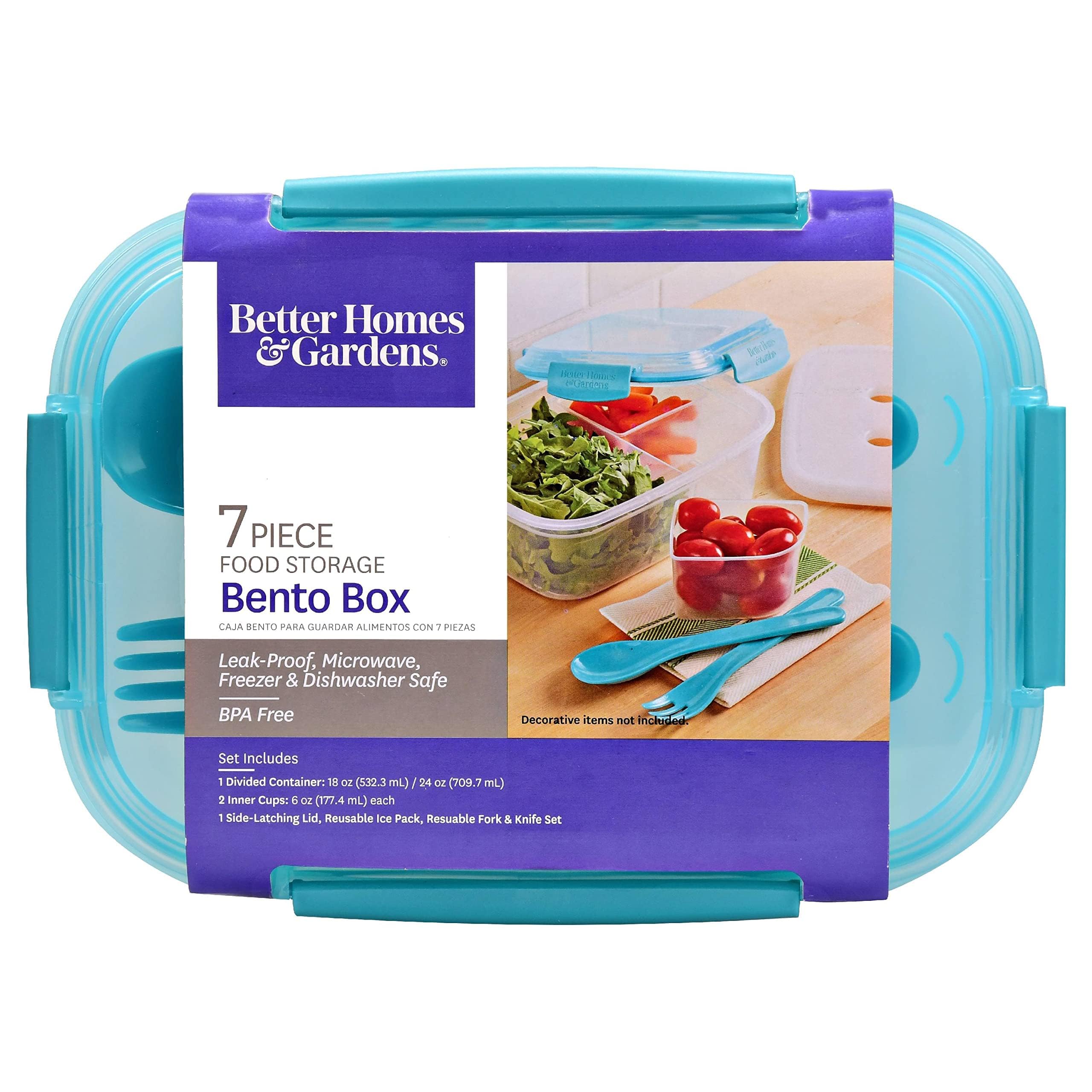 Better Homes & Gardens 7-Piece Bento Box Set - Airtight Food Storage Containers for Lunch, Meal Prep & On-the-Go | Perfect for Office, School & Picnics
