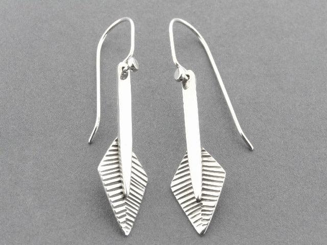 Diamond Shield Drop Earrings for Women - 925 Sterling Silver Dangle Earrings - Elegant Jewelry Gift for Birthday, Anniversary & Special Occasions