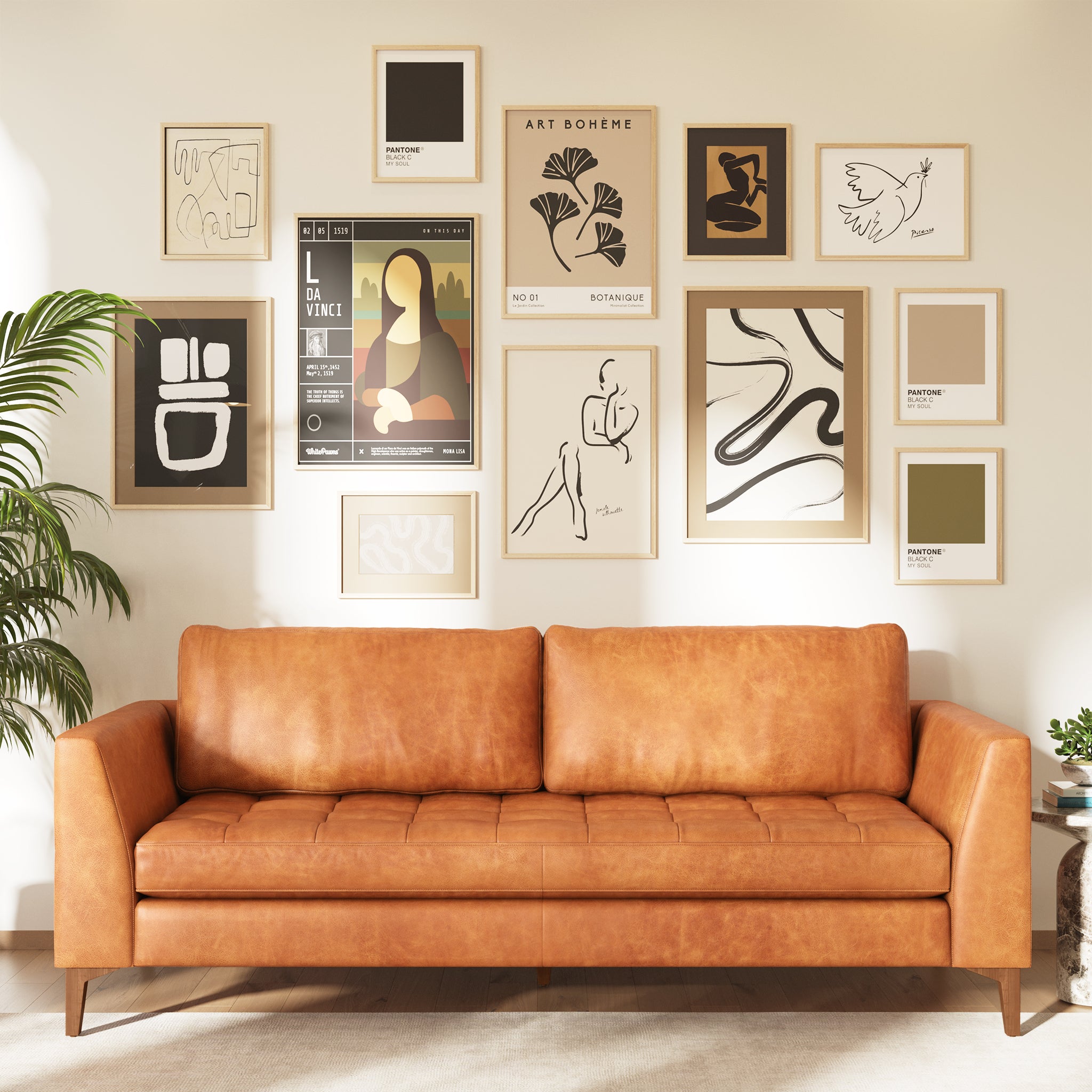 Calle 90 Sofa - Modern 3-Seater Couch with Soft Fabric & Sturdy Frame - Perfect for Living Room, Lounge & Small Spaces