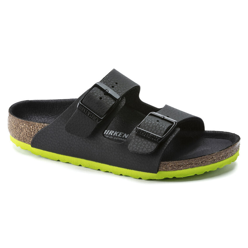 Birkenstock Arizona Kids Sandals - Birko-Flor Camo Desert Soil Black Lime | Comfortable & Durable Footwear for Outdoor Play, Beach, and Everyday Wear