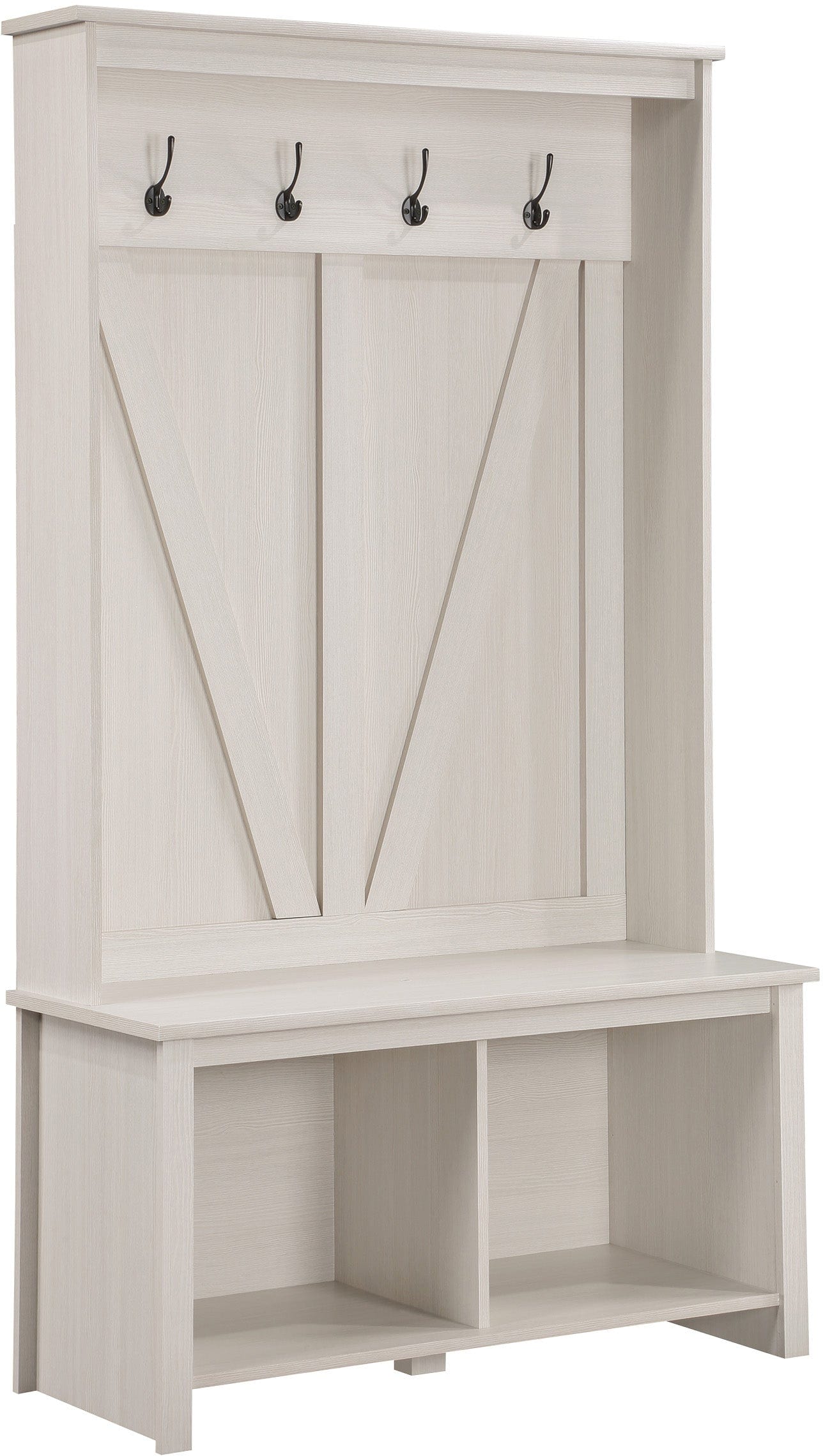 Office Star Garnet Entry Hall Tree [GRN16] - Stylish Coat Rack with Bench & Storage for Home Entryway & Mudroom Organization