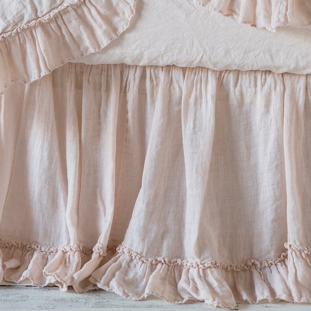 Premium Linen Crib Skirt for Baby Nursery - Soft, Breathable & Stylish Bed Skirt for Cribs - Perfect for Nursery Decor, Baby Showers & Gender-Neutral Themes