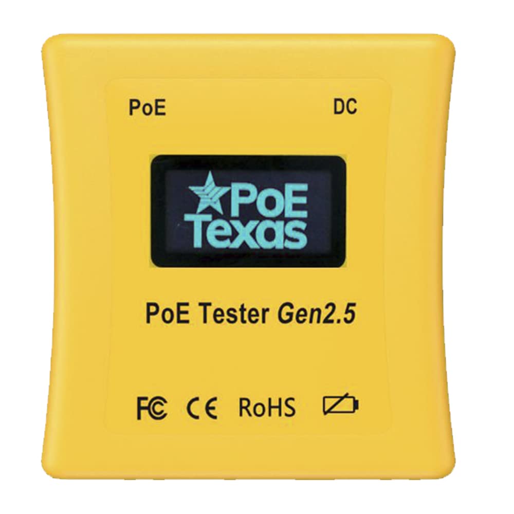 POE Tester GEN2 - Inline Power Over Ethernet Voltage & Current Meter | Network Cable Testing Tool for IP Cameras, VoIP Phones & Wireless Access Points