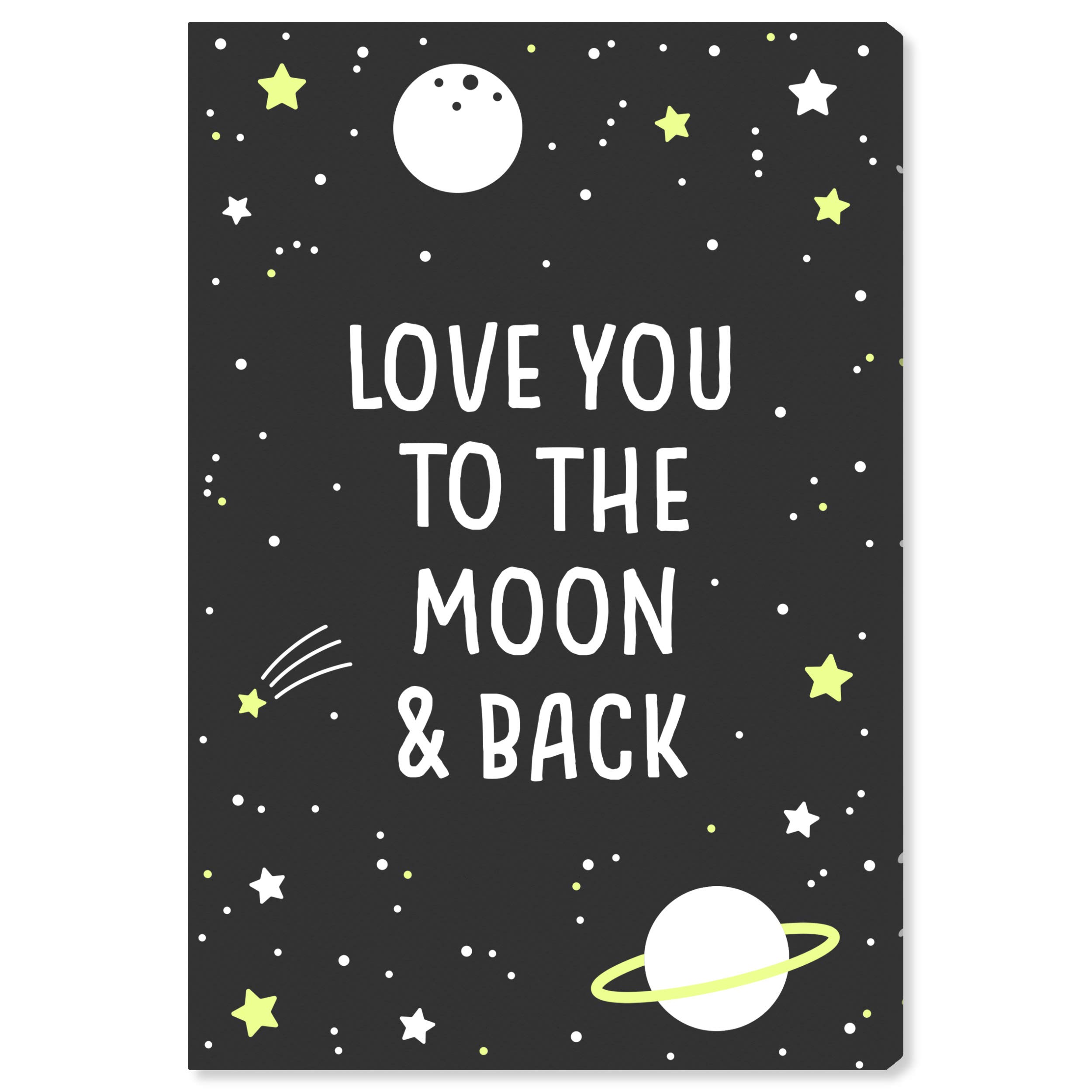 Oliver Gal Artist Co. 'Love You to The Moon' Typography Wall Art Canvas Print - 30x45 Inch Black & White Home Decor for Living Room, Bedroom & Office